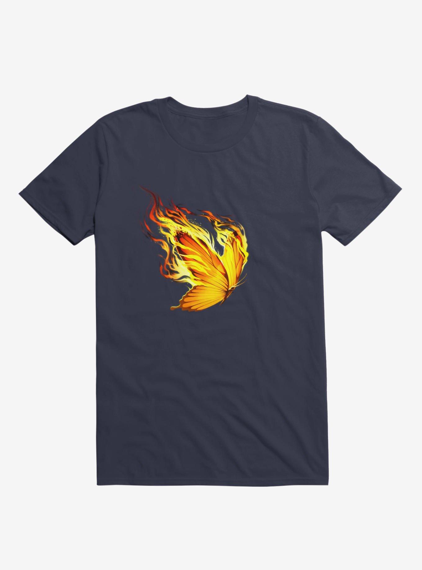 Burn Out Navy Blue T-Shirt, NAVY, hi-res