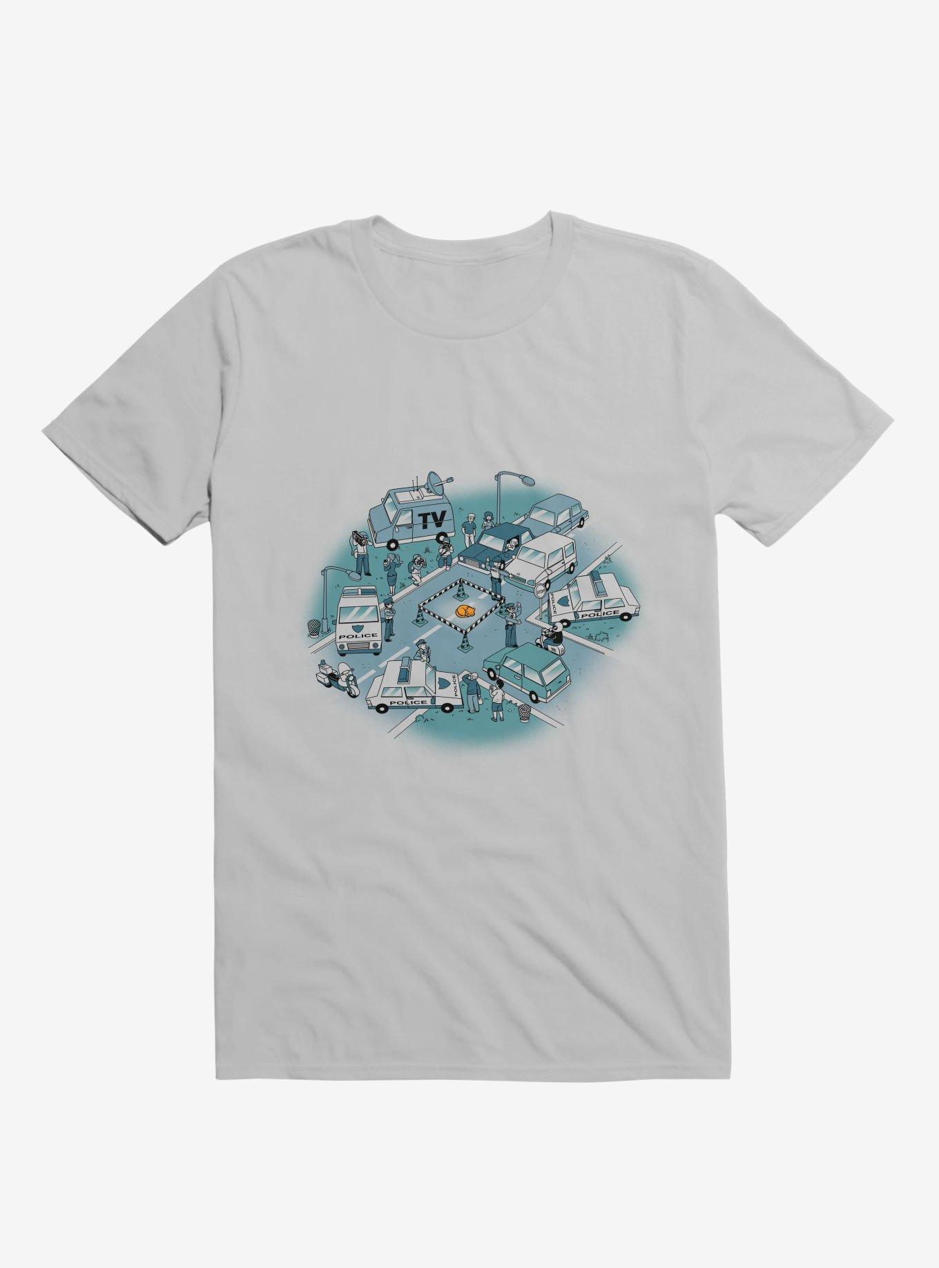 Fluffy Emergency Cat Ice Grey T-Shirt, , hi-res