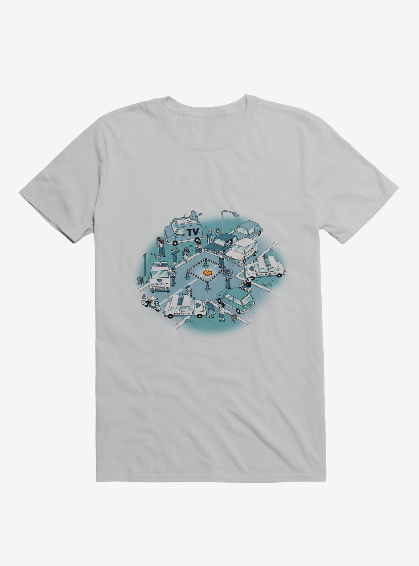 Fluffy Emergency Cat Ice Grey T-Shirt, ICE GREY, hi-res