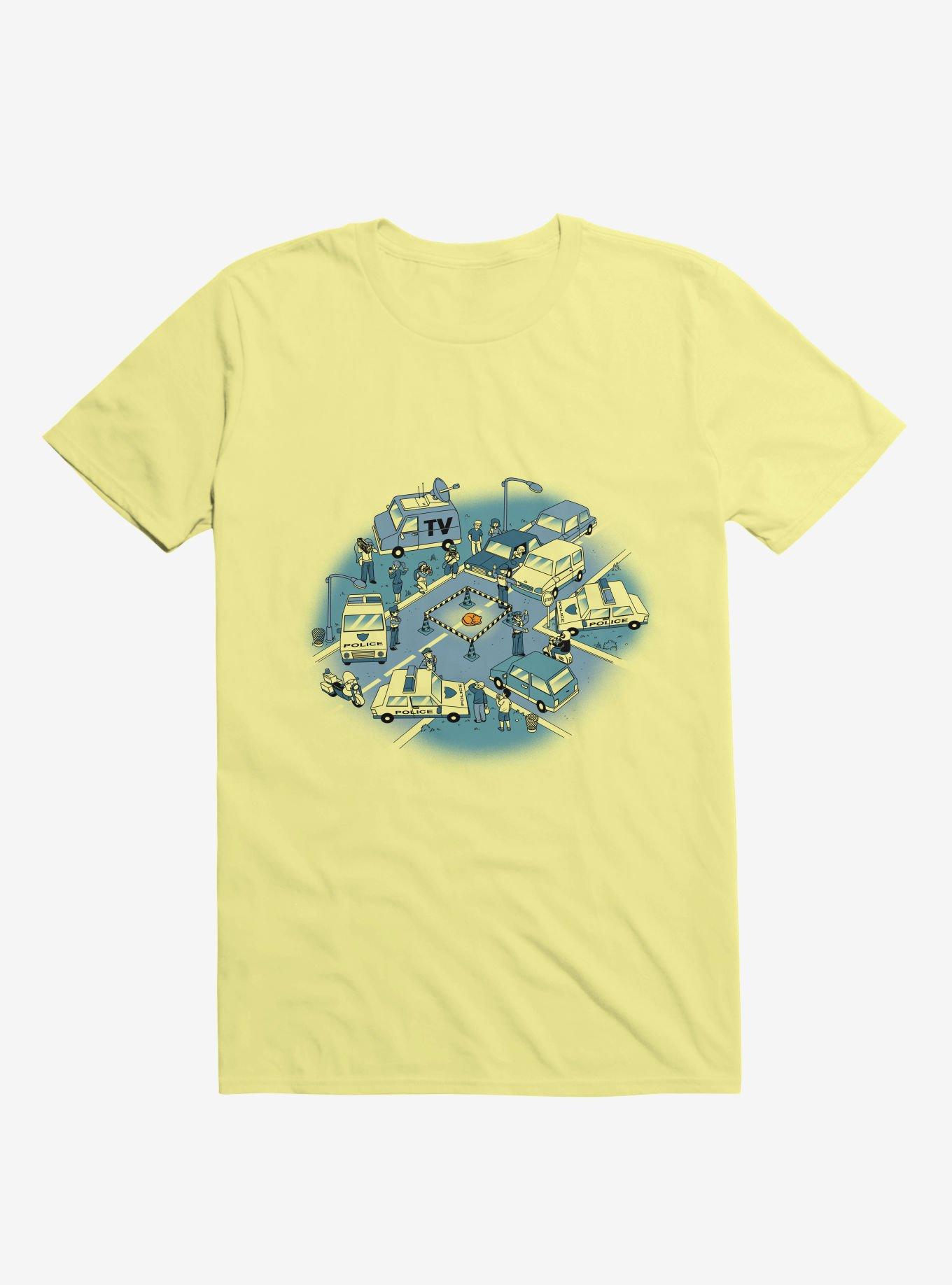 Fluffy Emergency Cat Corn Silk Yellow T-Shirt, , hi-res