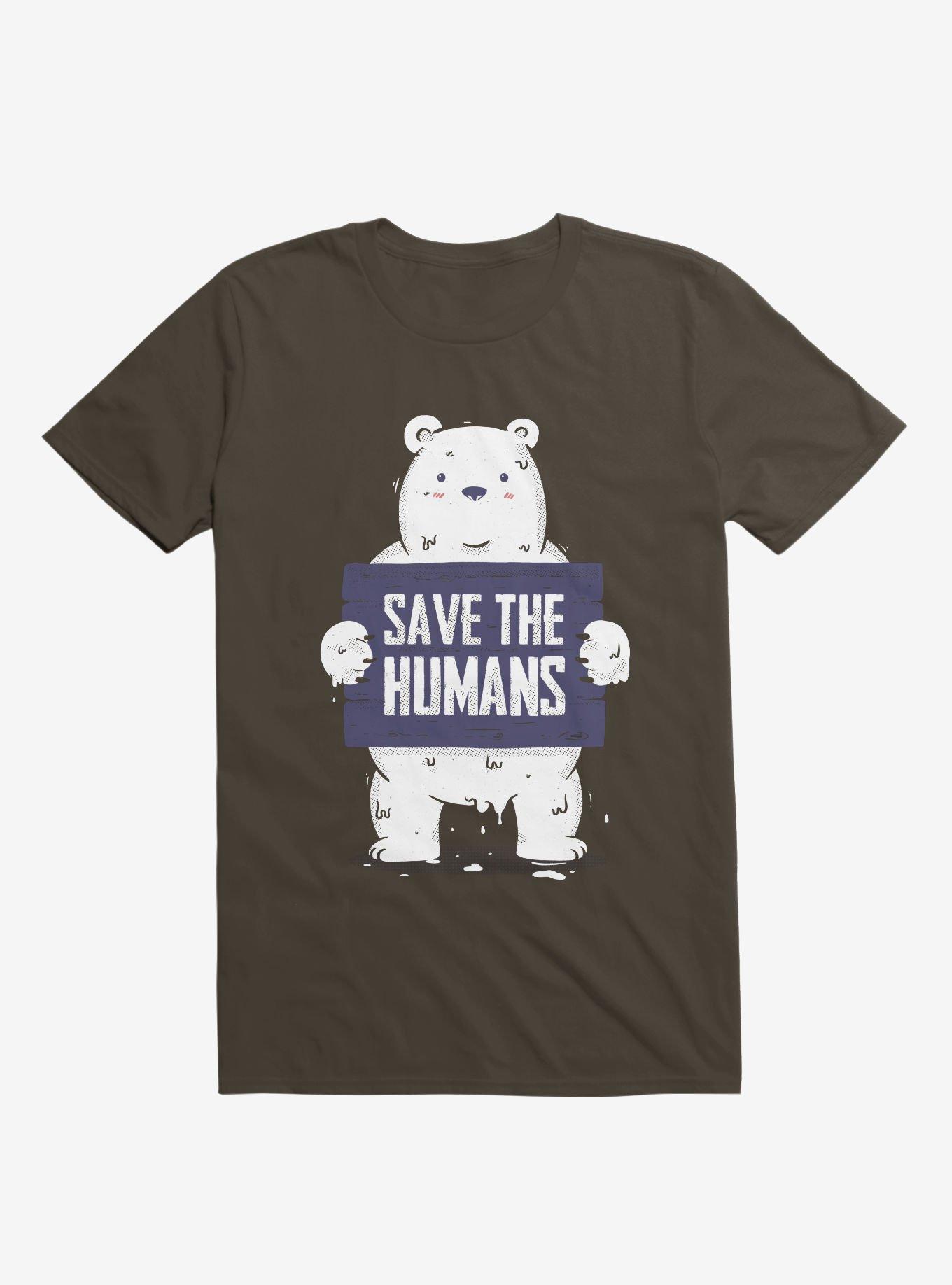 Save The Humans T-Shirt, BROWN, hi-res