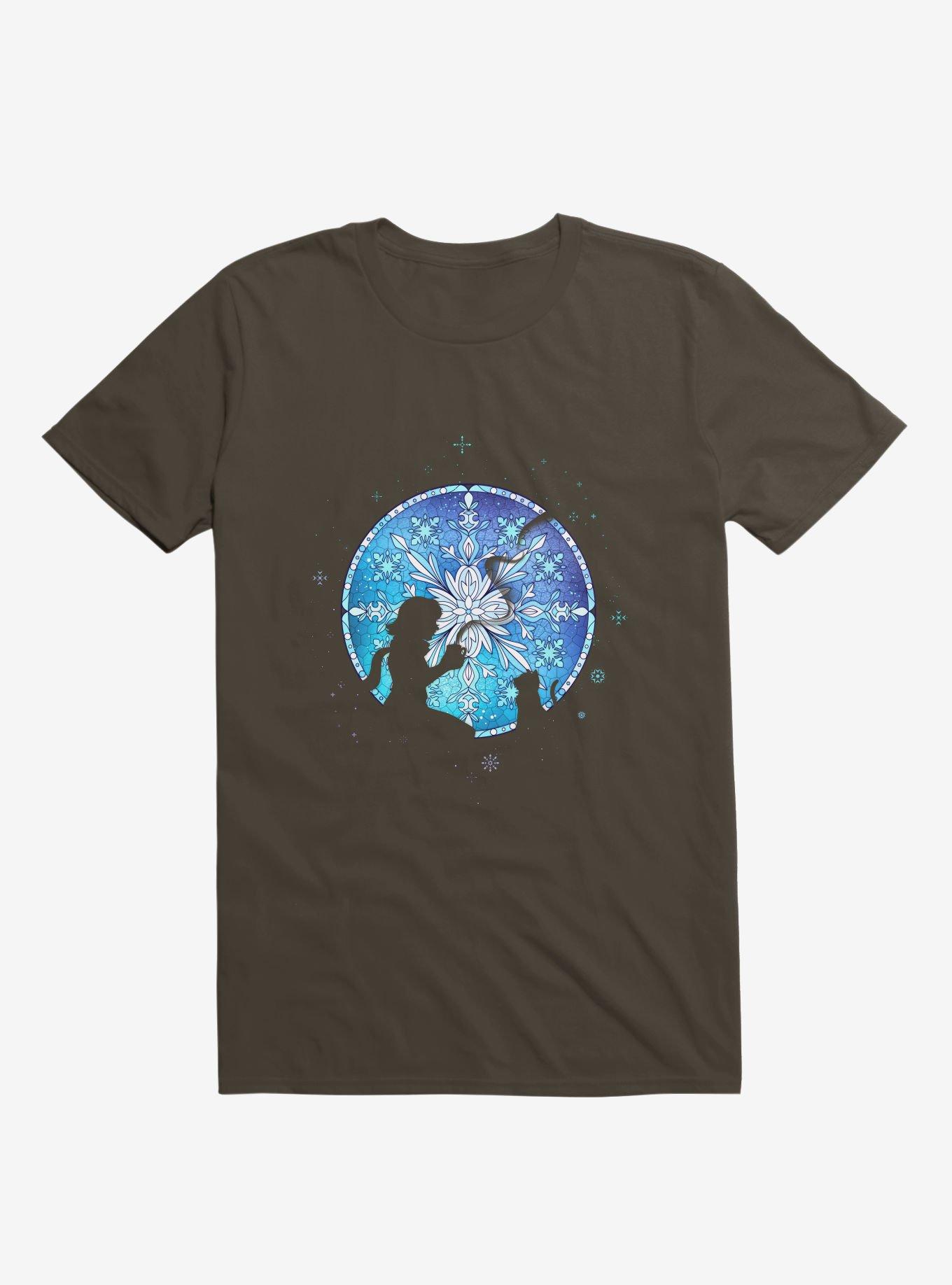 Vitral Snow Flakes T-Shirt, BROWN, hi-res