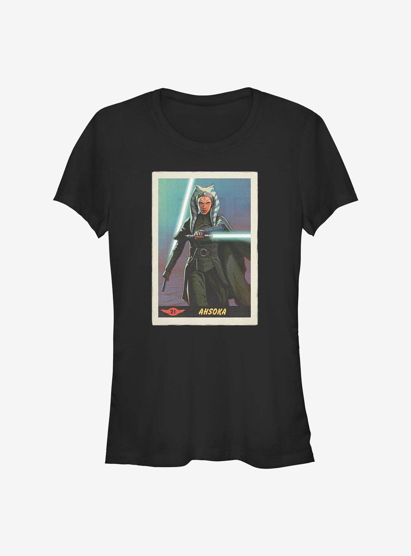 Star Wars The Mandalorian Ahsoka Card Girls T-Shirt, BLACK, hi-res