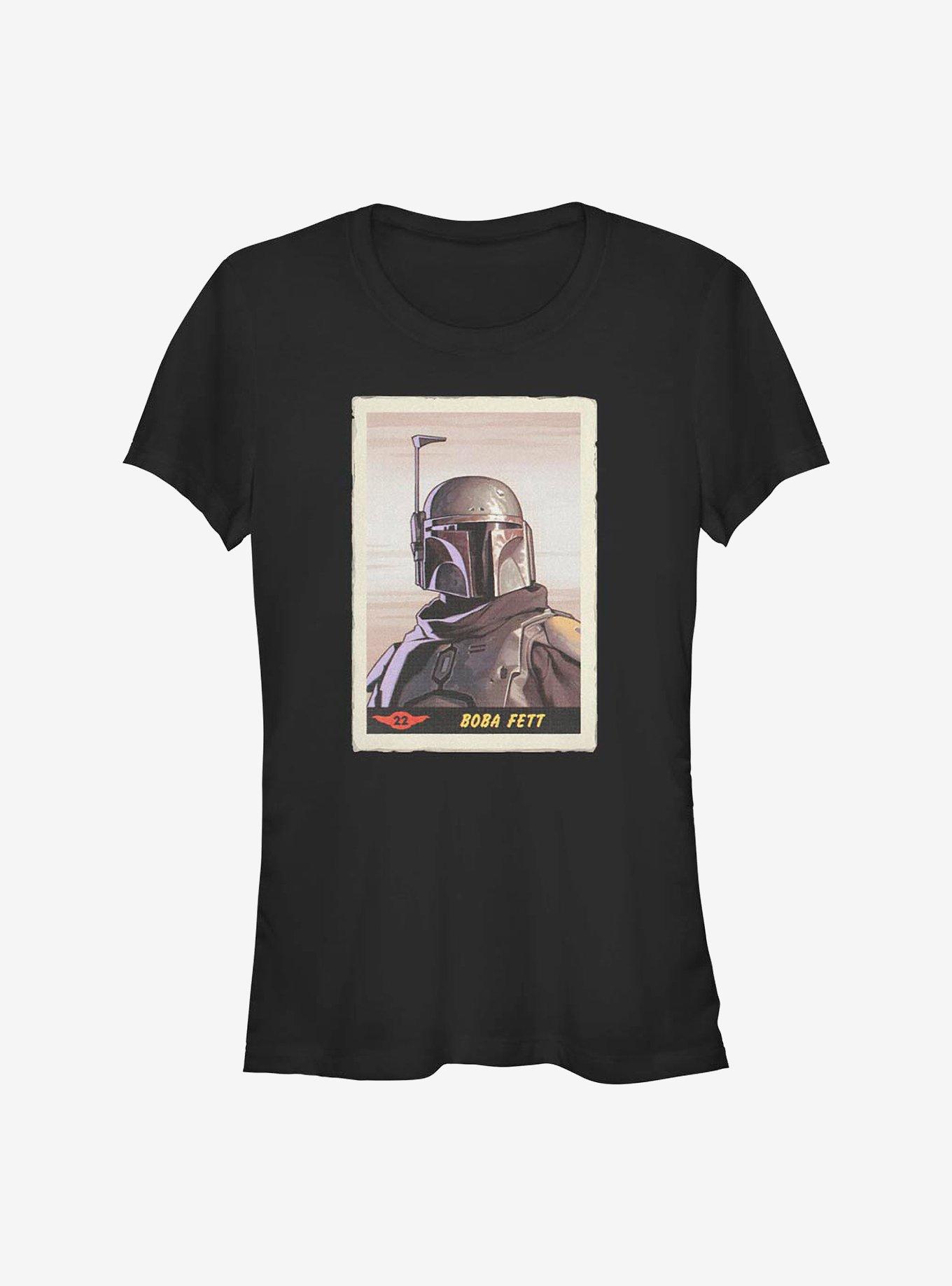 Star Wars The Mandalorian Boba Fett Card Girls T-Shirt, BLACK, hi-res