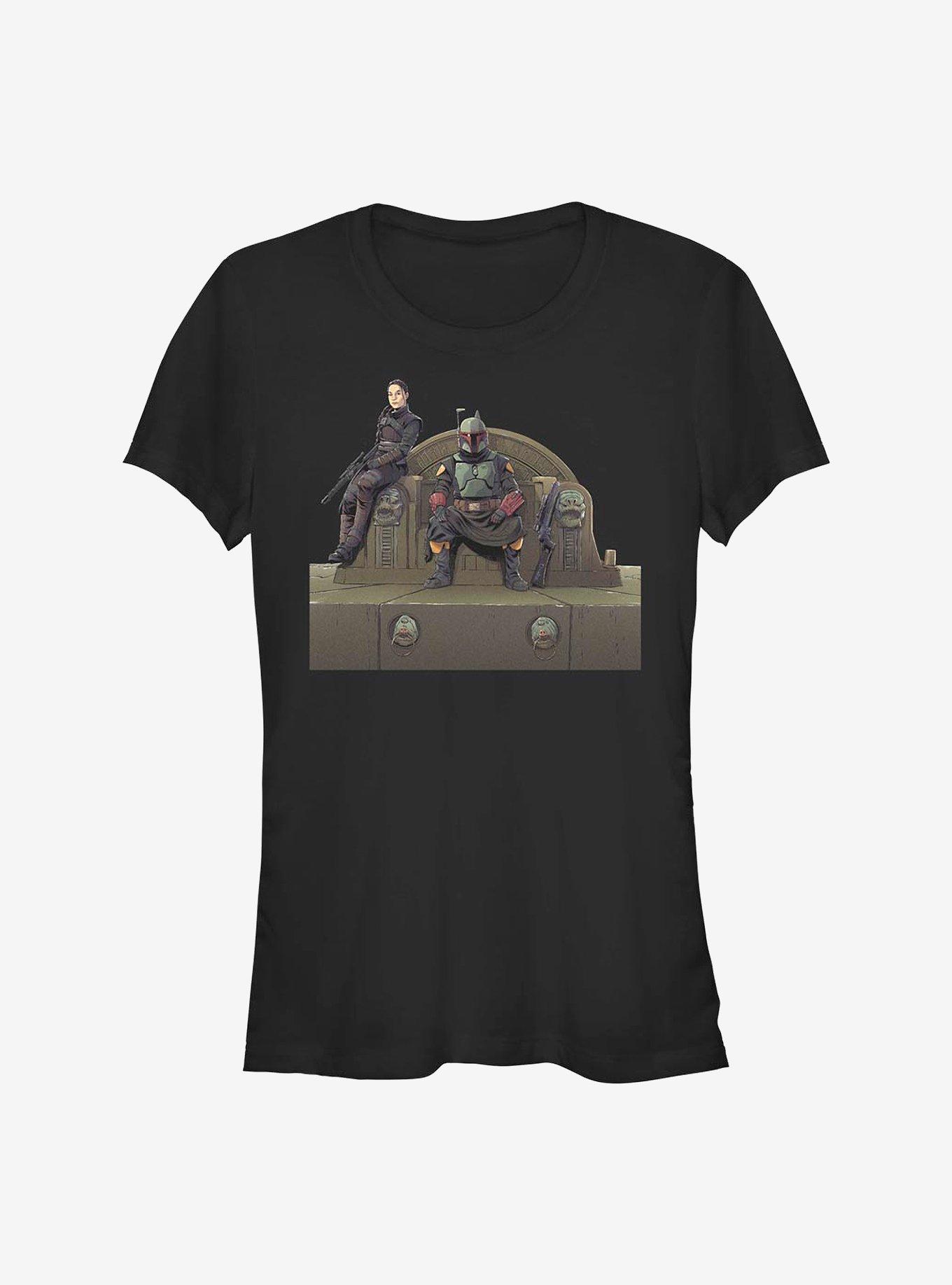 Star Wars The Mandalorian Throne Of Fett Girls T-Shirt, BLACK, hi-res