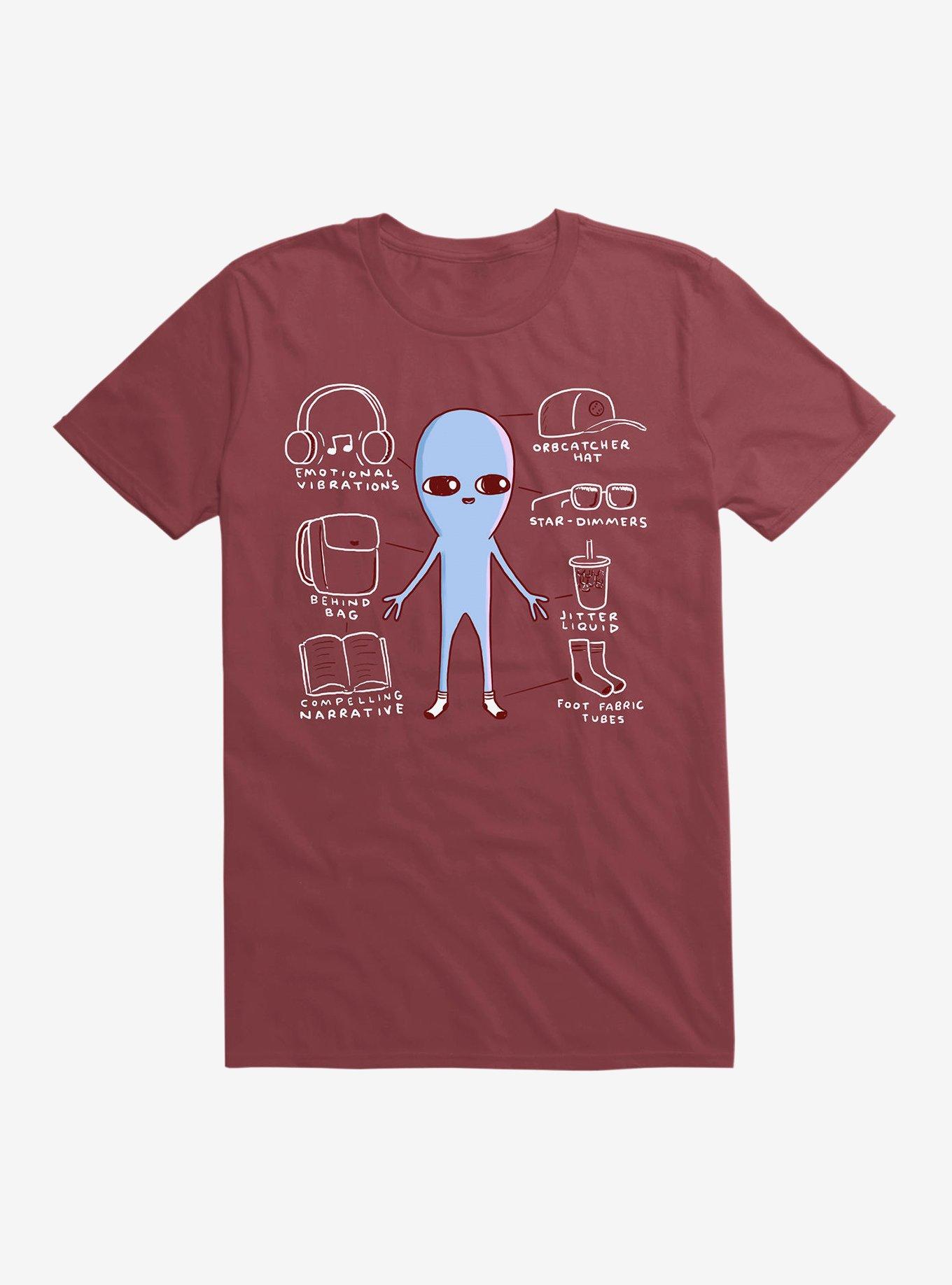 Strange Planet Essential Being Accessories T-Shirt, SCARLET, hi-res
