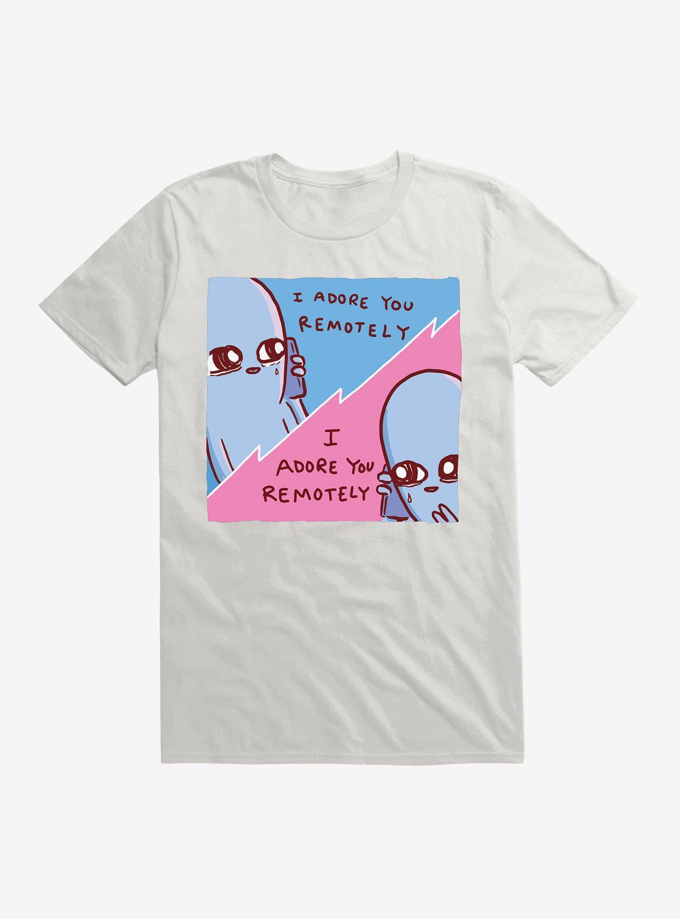 Strange Planet I Adore You Remotely T-Shirt, WHITE, hi-res