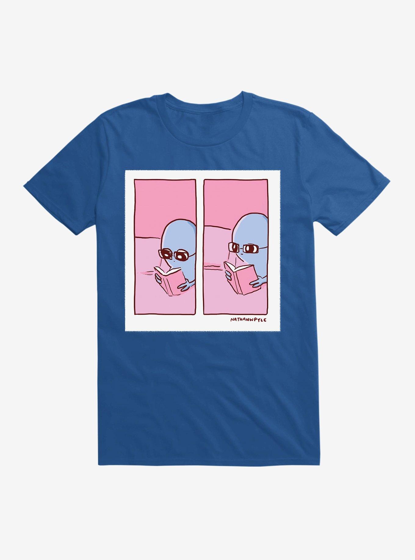 Strange Planet Reading T-Shirt, ROYAL, hi-res