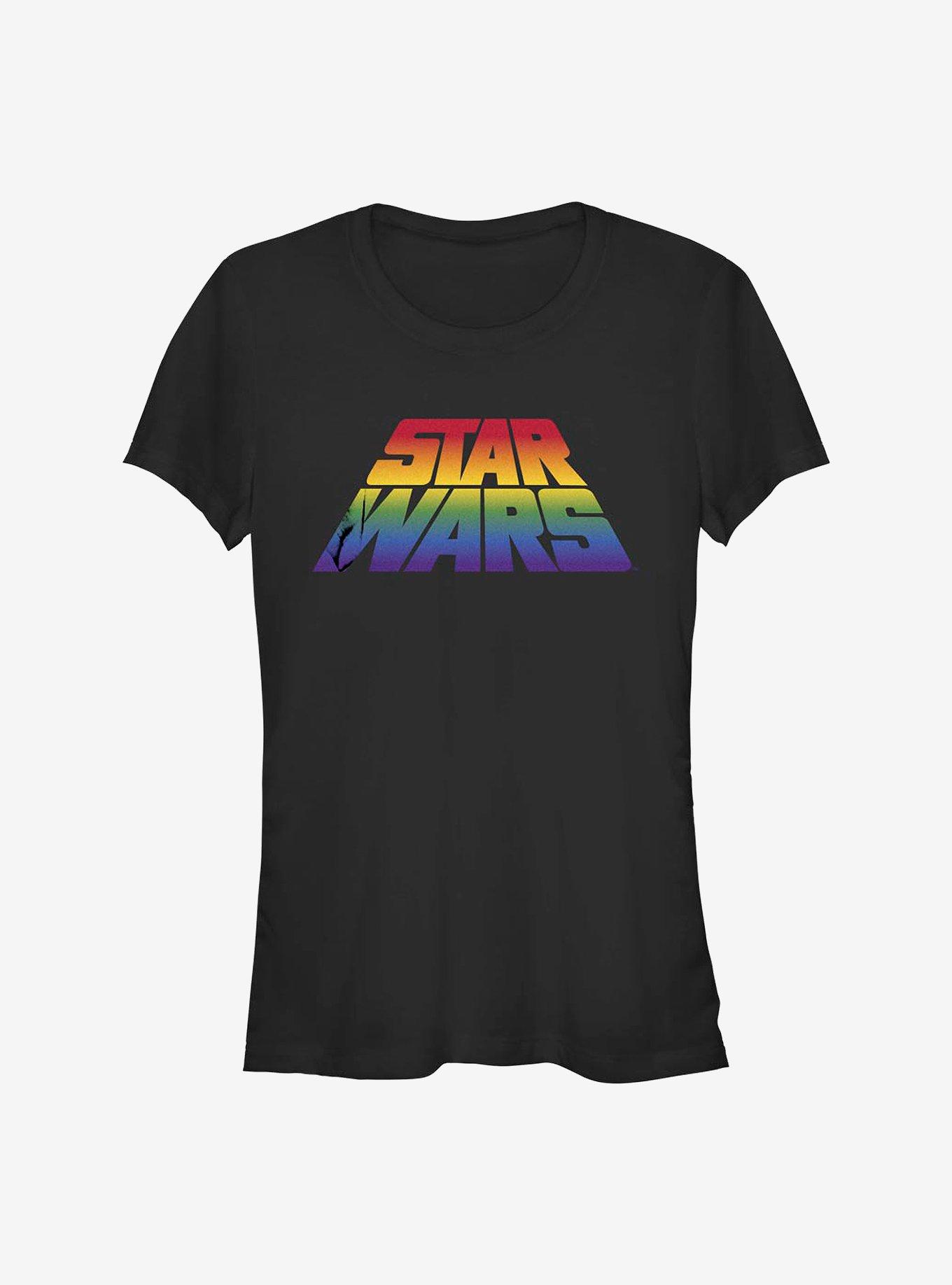 Star Wars Classic Rainbow Logo T-Shirt, BLACK, hi-res