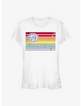 Star Wars Millennium Falcon Stripes Rainbow T-Shirt, , hi-res