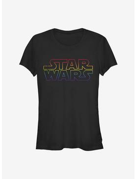 Star Wars Outline Rainbow Logo T-Shirt, , hi-res