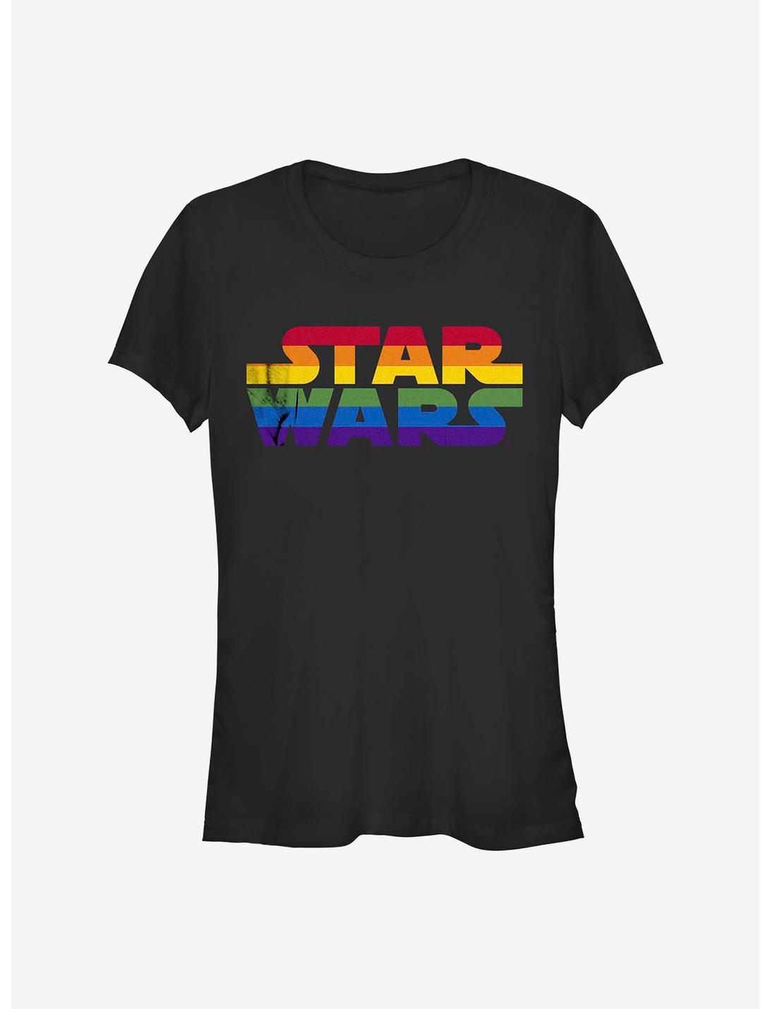 Star Wars Rainbow Logo T-Shirt, BLACK, hi-res