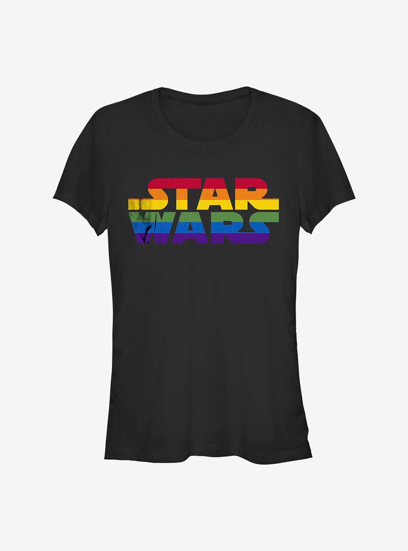 Star Wars Rainbow Logo T-Shirt, BLACK, hi-res