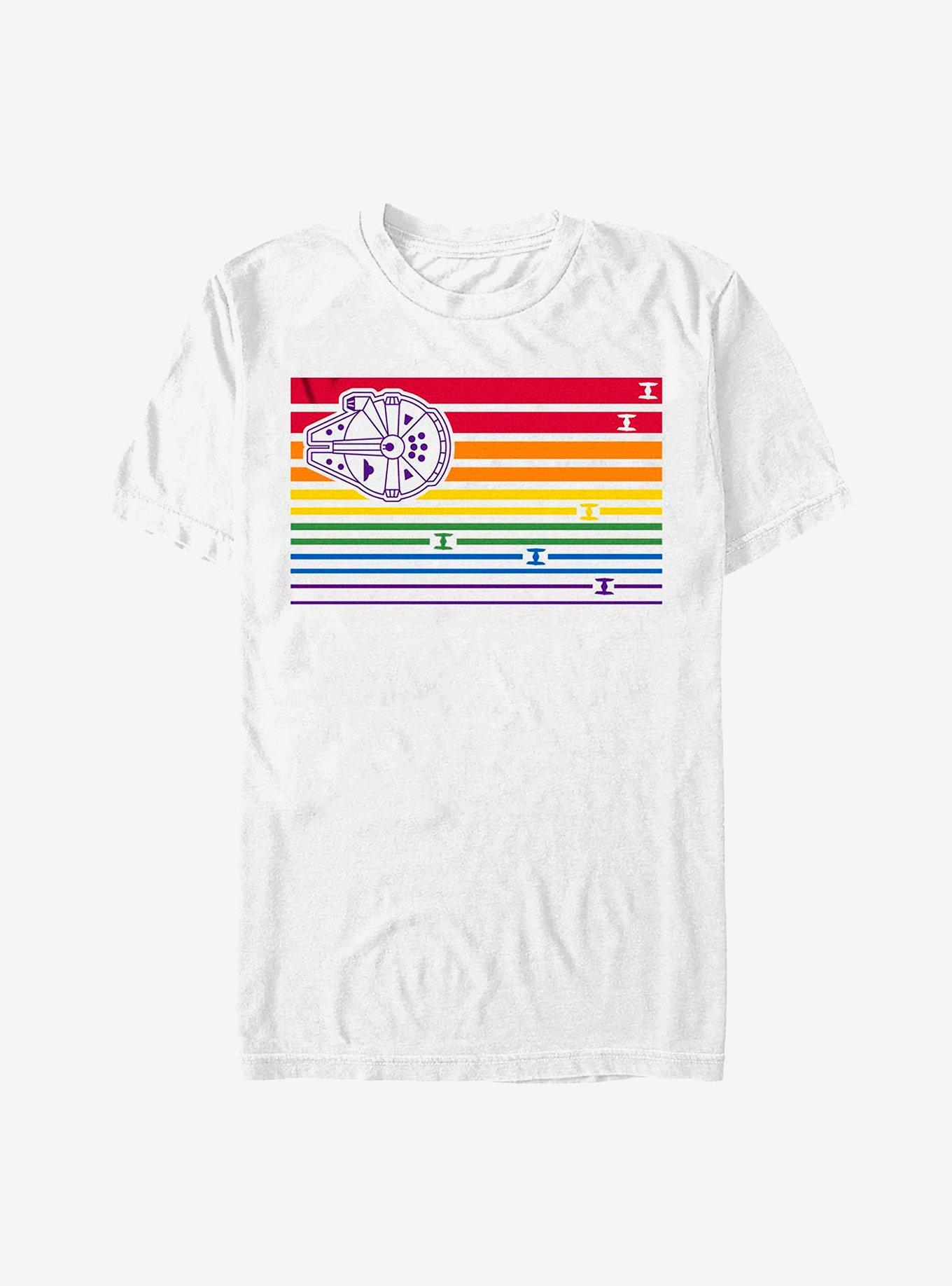 Star Wars Millennium Falcon Stripes Rainbow T-Shirt
