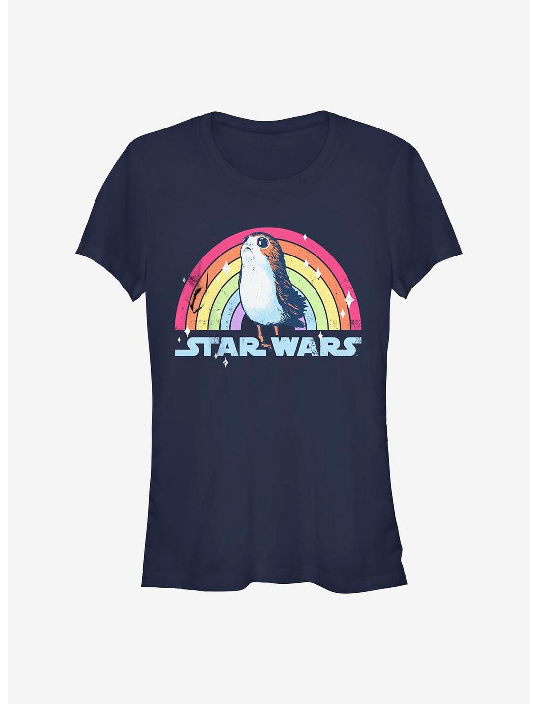 Star Wars: The Last Jedi Porg Rainbow T-Shirt, NAVY, hi-res
