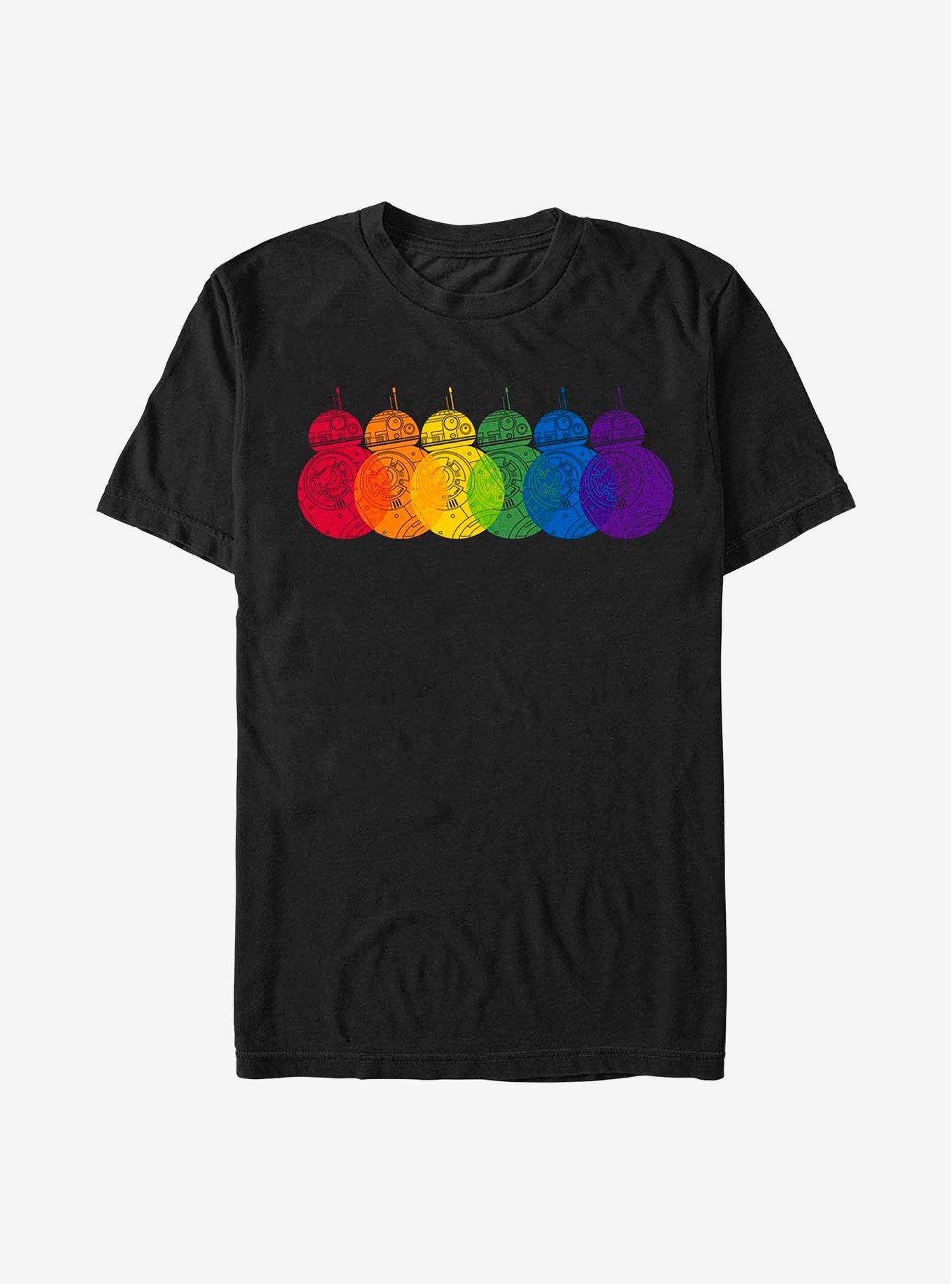 Star Wars: The Last Jedi BB-8 Rainbows Logo T-Shirt, BLACK, hi-res