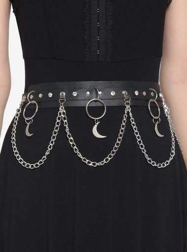 Killstar Bleed Out Chain O Ring Plus Size Gothic Punk Alt Waist Belt KSRA004022 - Xs-M