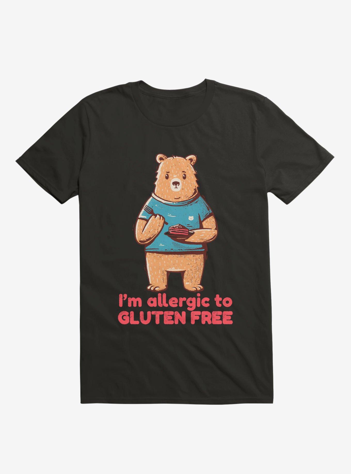 I'm Allergic To Gluten Free Bear T-Shirt, BLACK, hi-res