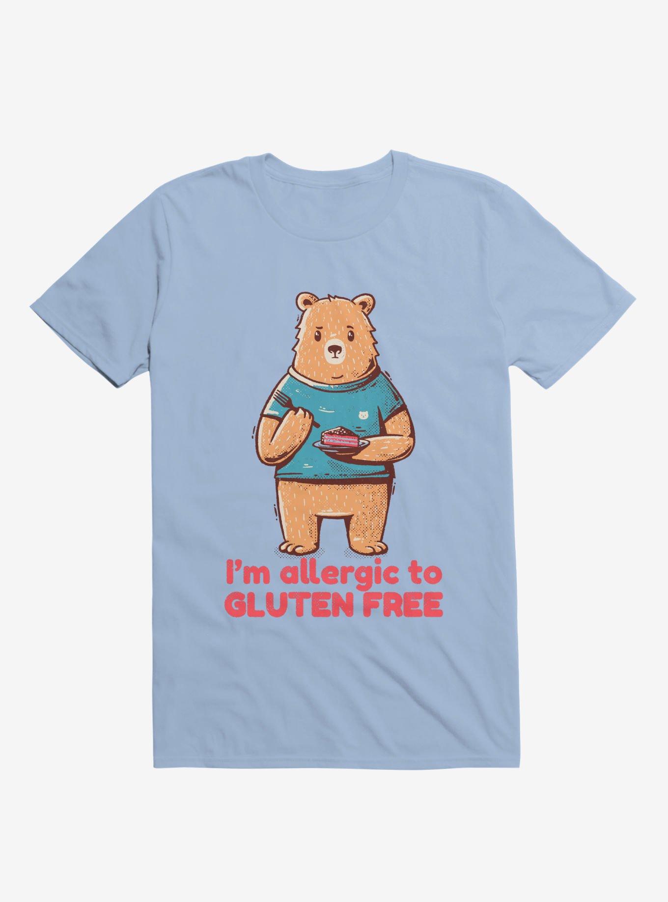 I'm Allergic To Gluten Free Bear T-Shirt, LIGHT BLUE, hi-res