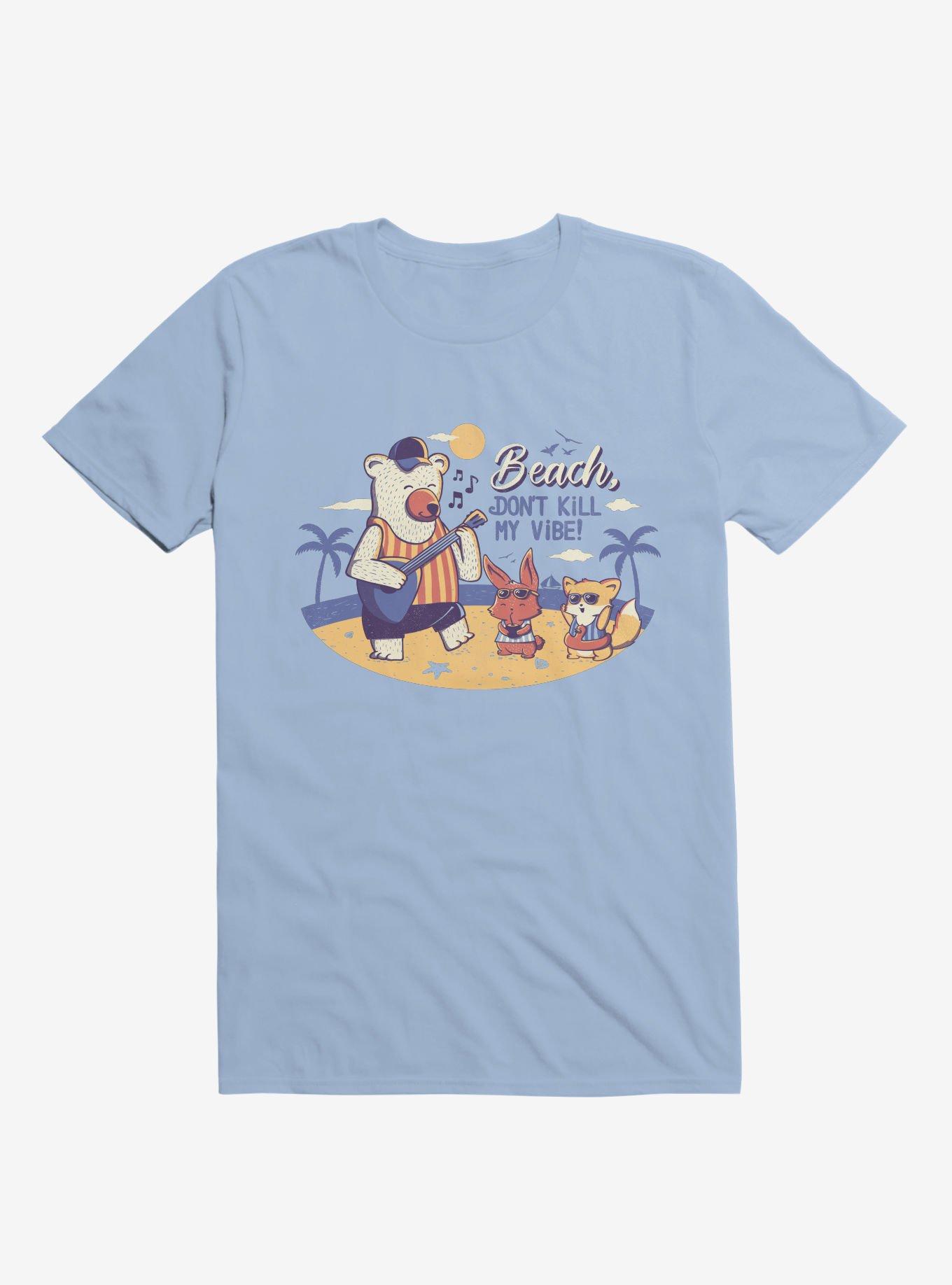 Beach! Don't Kill My Vibe T-Shirt, LIGHT BLUE, hi-res