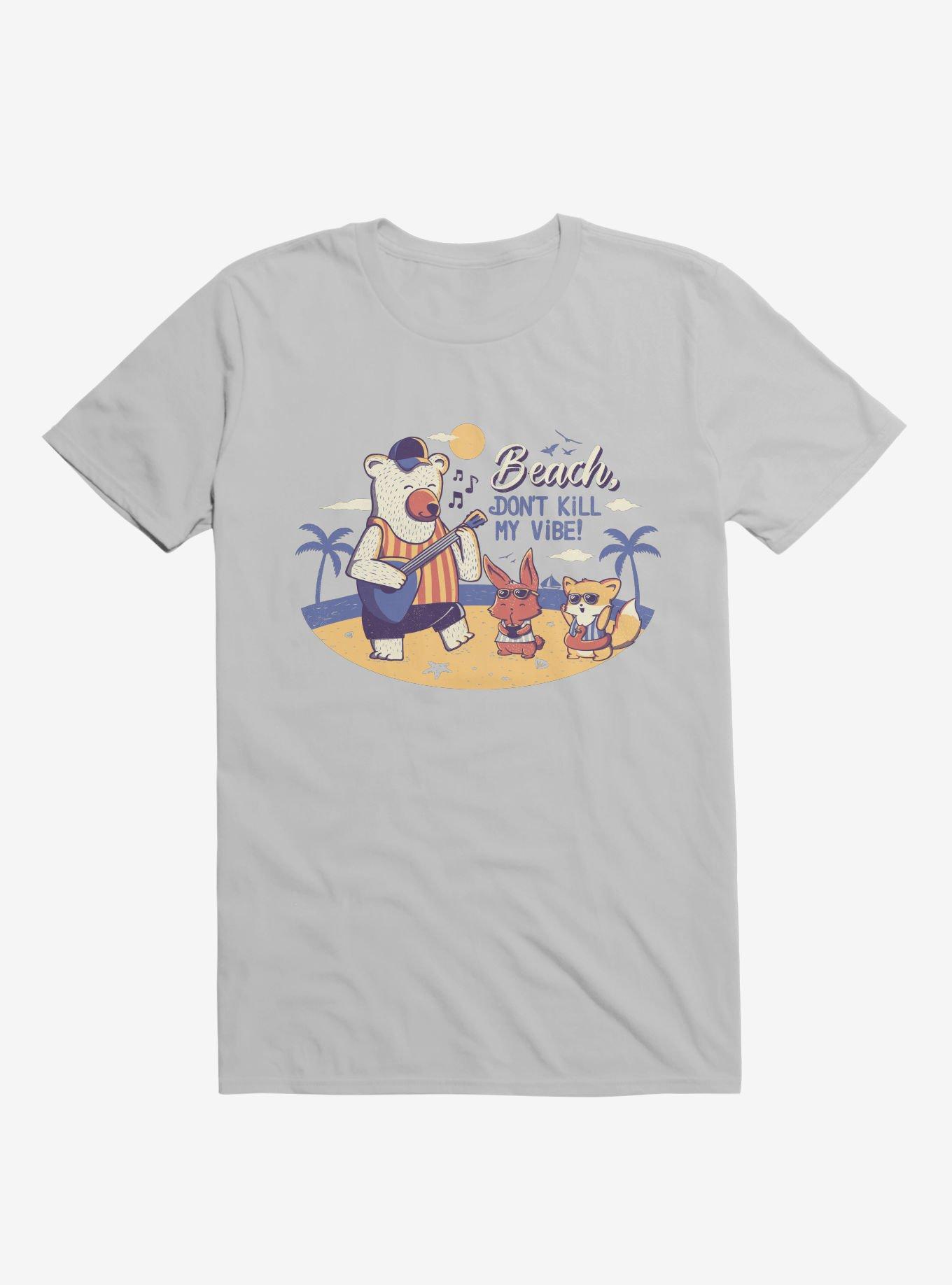 Beach! Don't Kill My Vibe T-Shirt, ICE GREY, hi-res