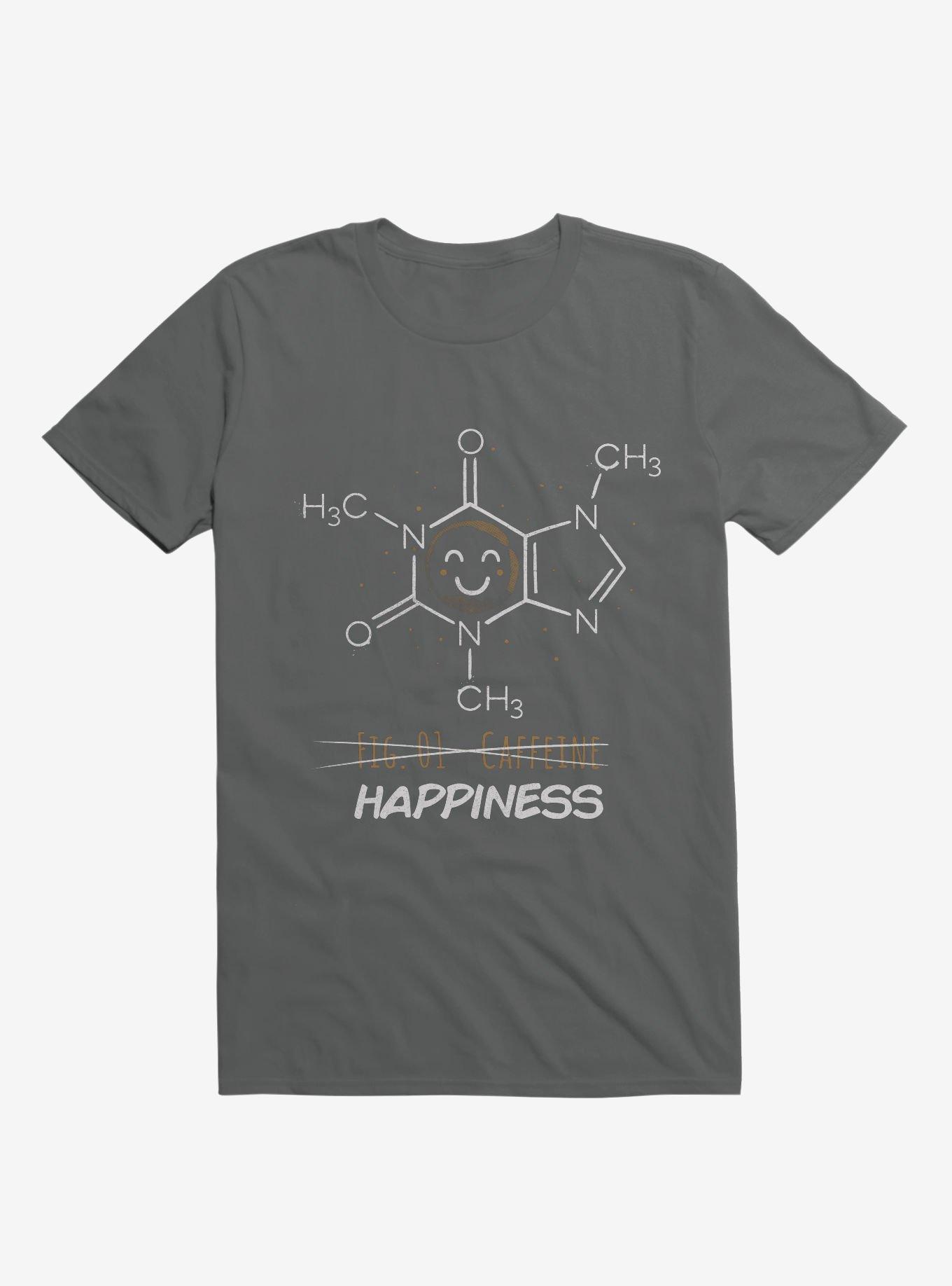 Caffeine Happiness T-Shirt, CHARCOAL, hi-res