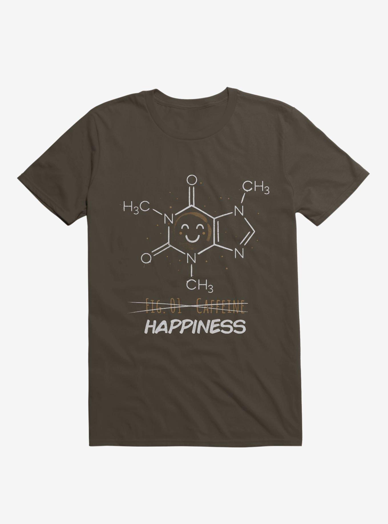 Caffeine Happiness T-Shirt, BROWN, hi-res