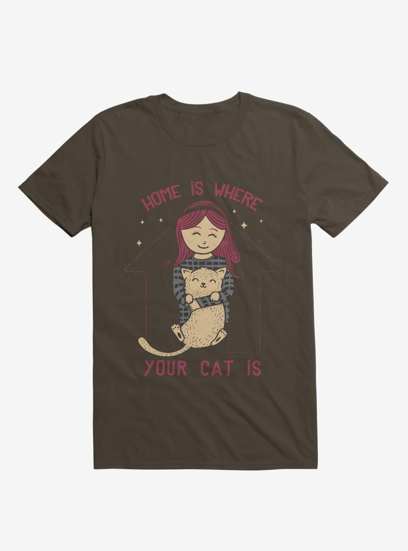 Home Is Where Your Cat Is T-Shirt, BROWN, hi-res