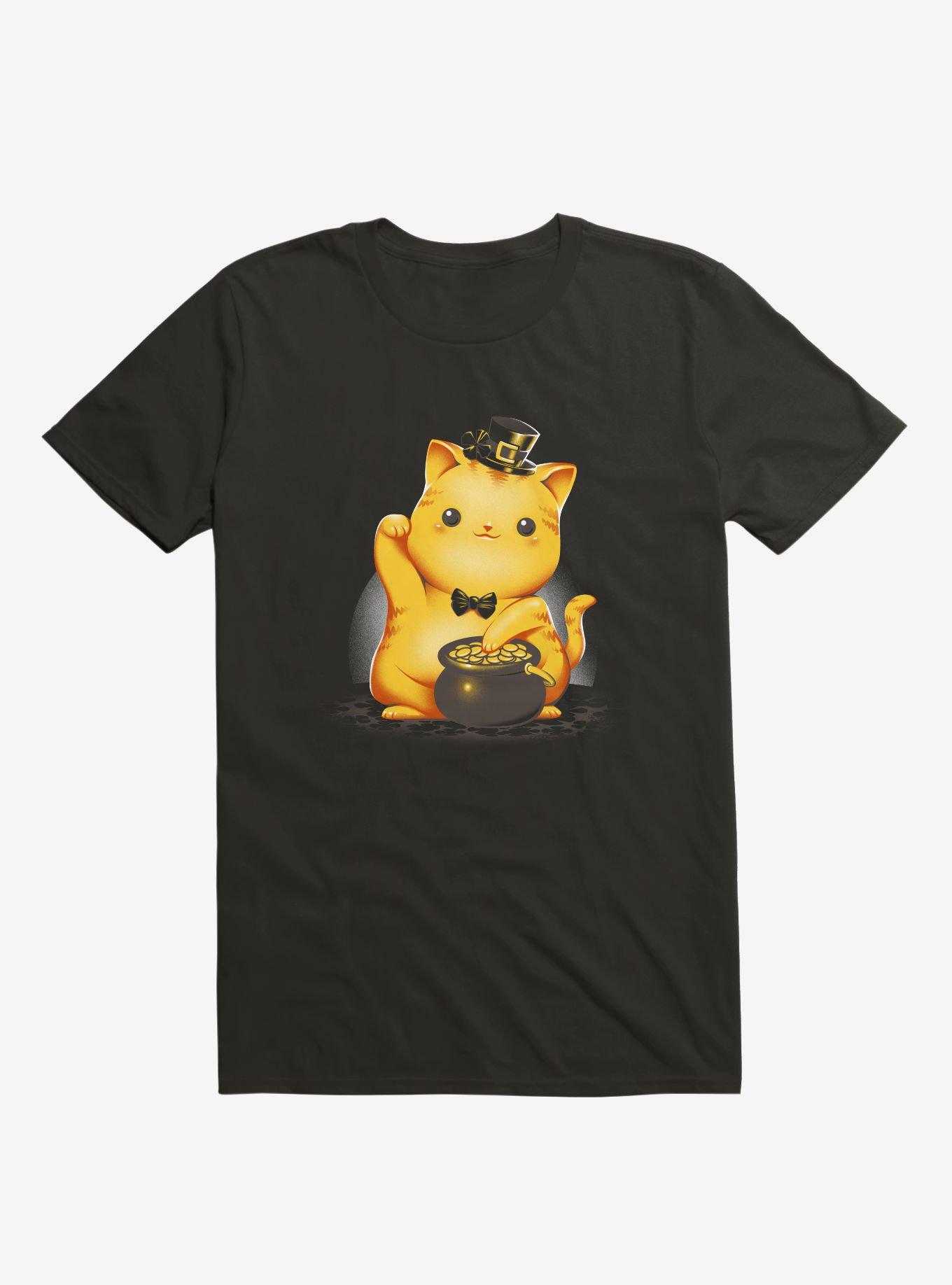 Irish Lucky Cat T-Shirt, BLACK, hi-res