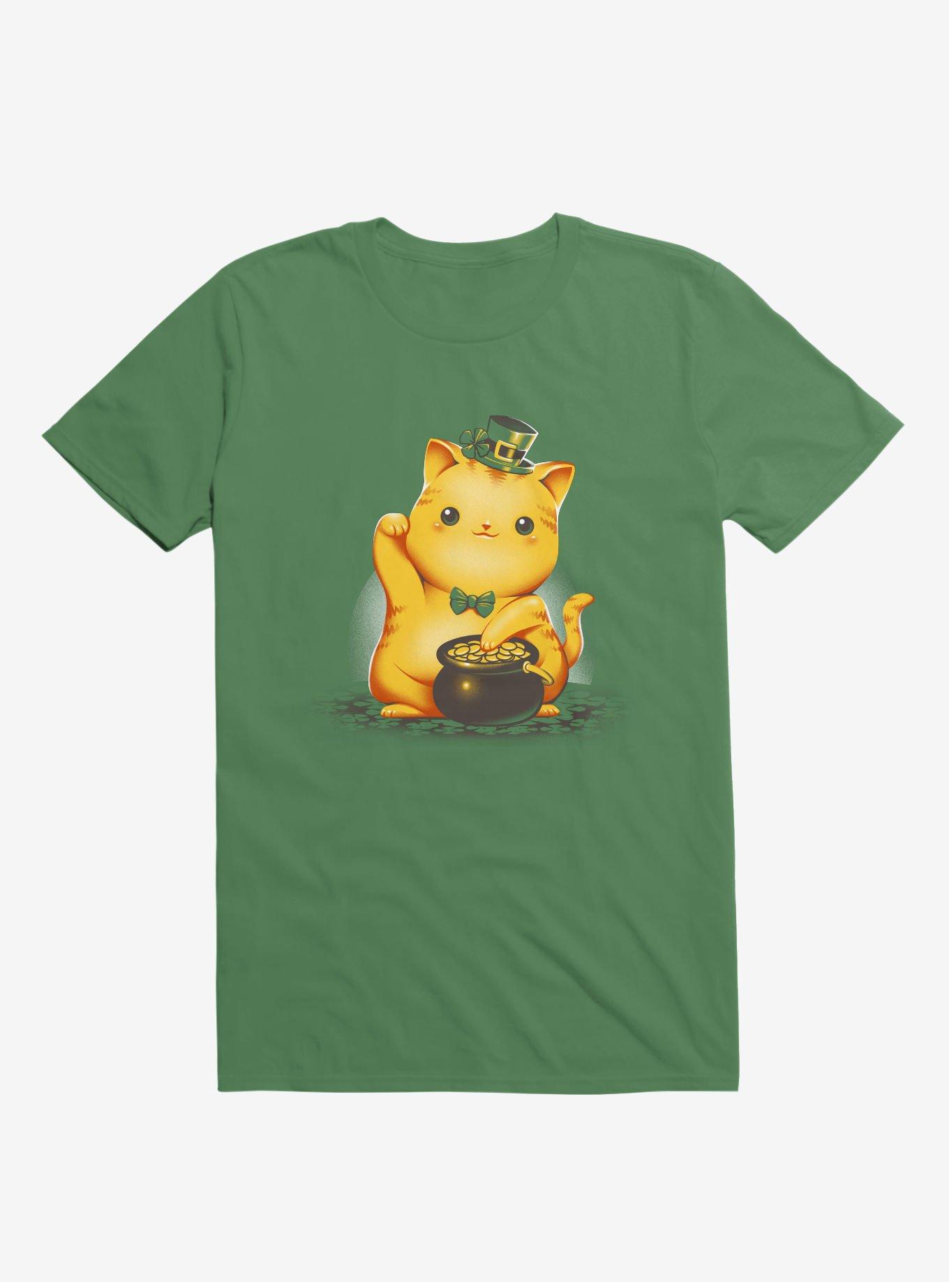 Irish Lucky Cat T-Shirt, KELLY GREEN, hi-res
