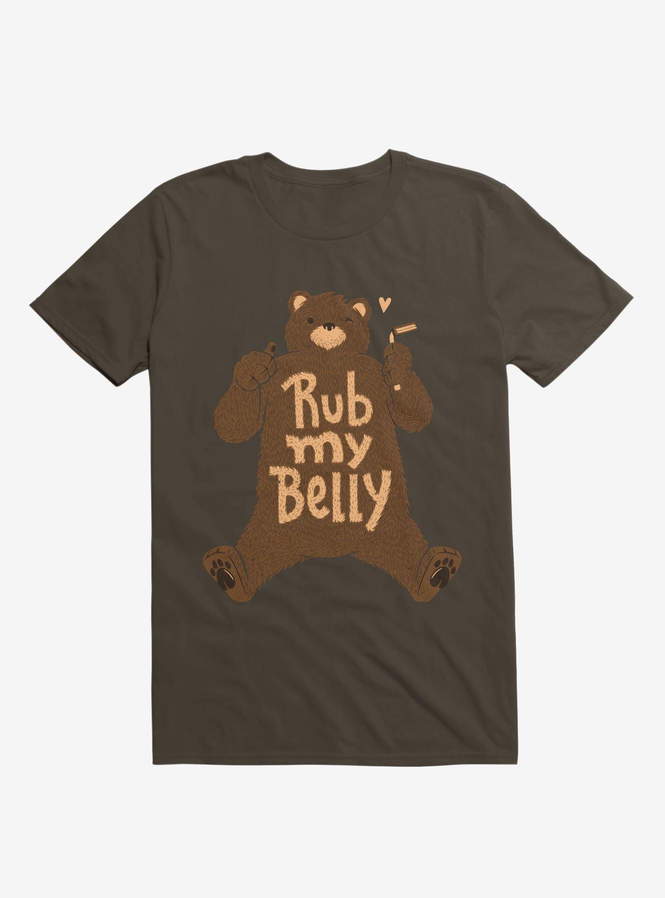 Rub My Belly T-Shirt, BROWN, hi-res
