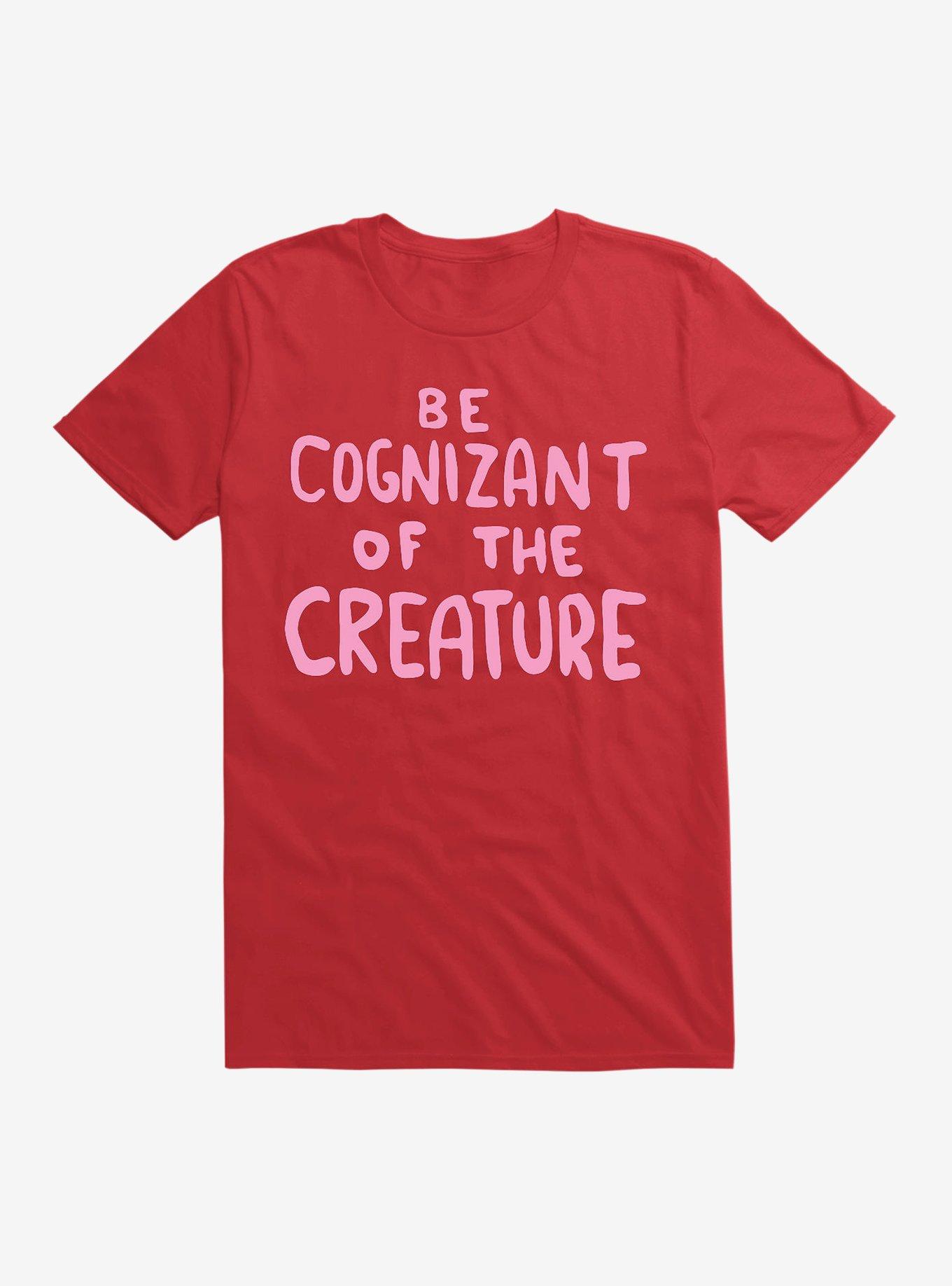 Strange Planet Be Cognizant Of The Creature V1 T-Shirt, RED, hi-res