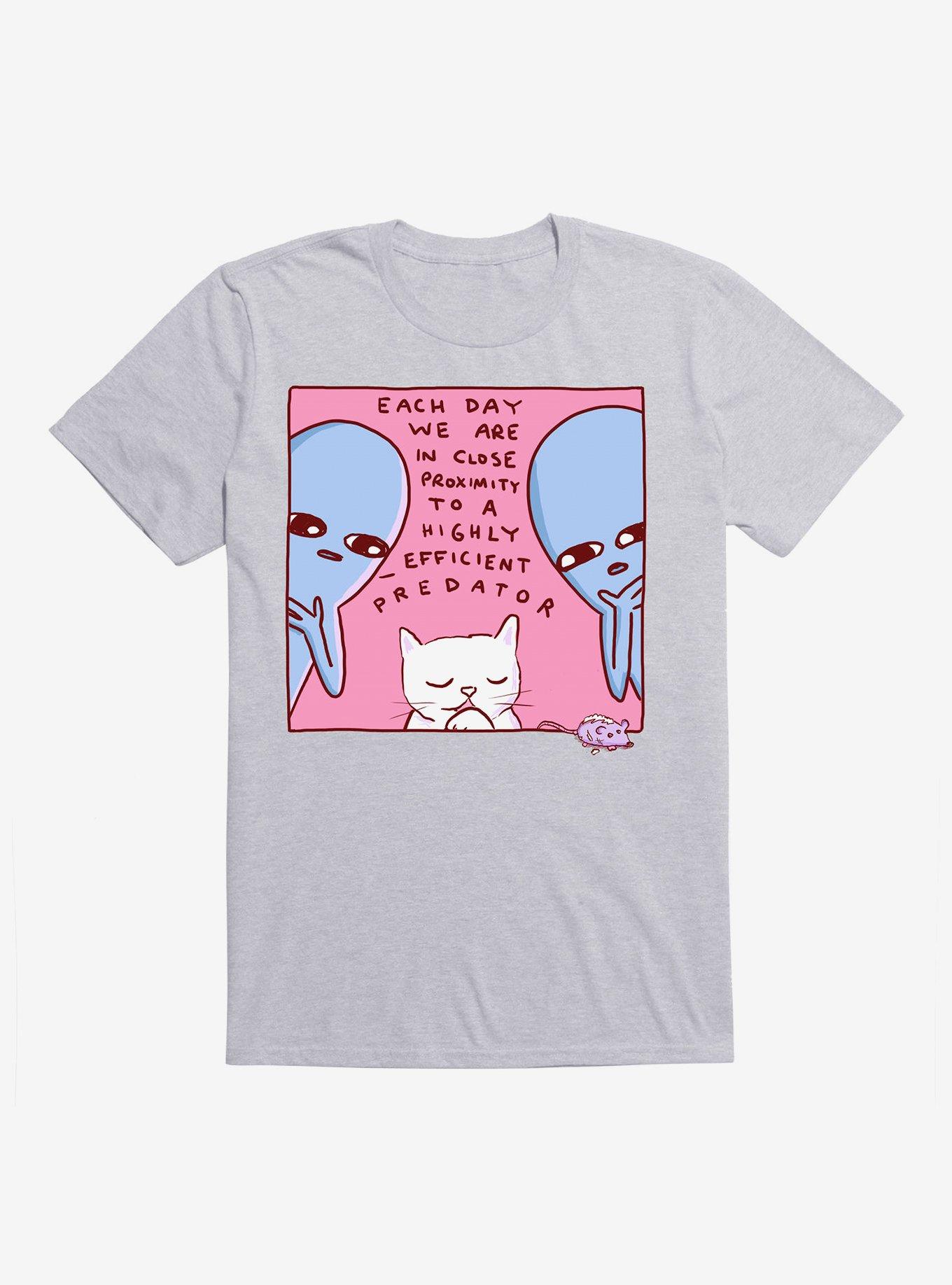 Strange Planet Efficient Predator T-Shirt, HEATHER GREY, hi-res