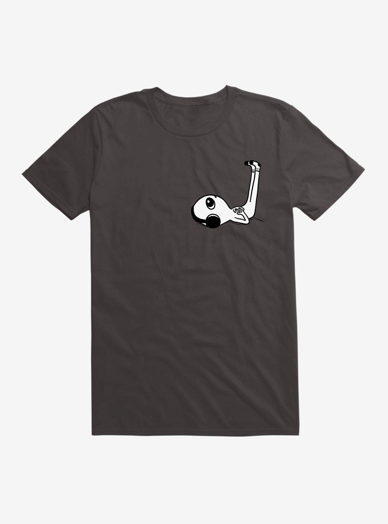Strange Planet Headphones Limb Elevation Being B&W Version T-Shirt, BLACK, hi-res