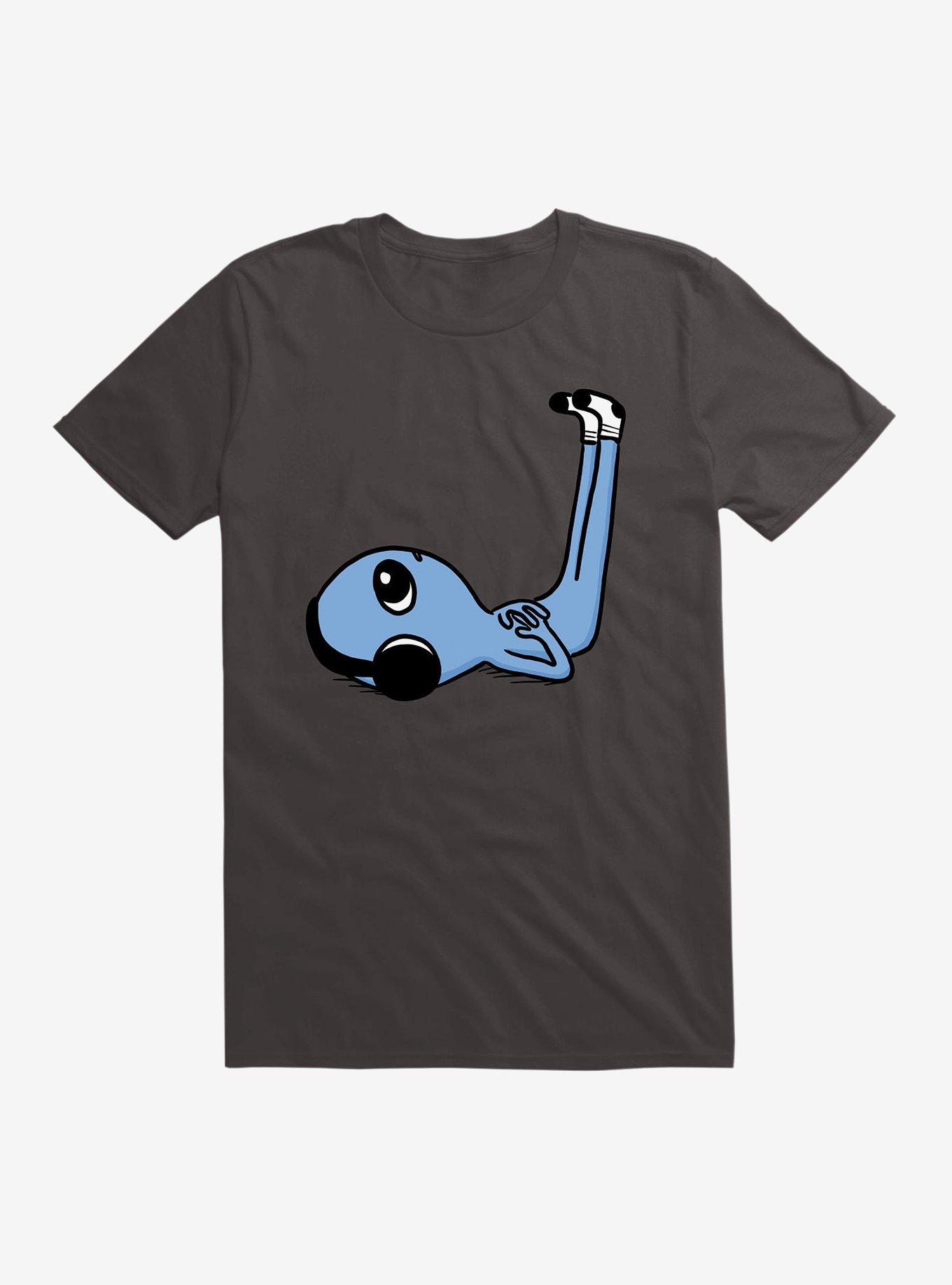 Strange Planet Centered Headphones Limb Elevation Being Blue Version T-Shirt, BLACK, hi-res