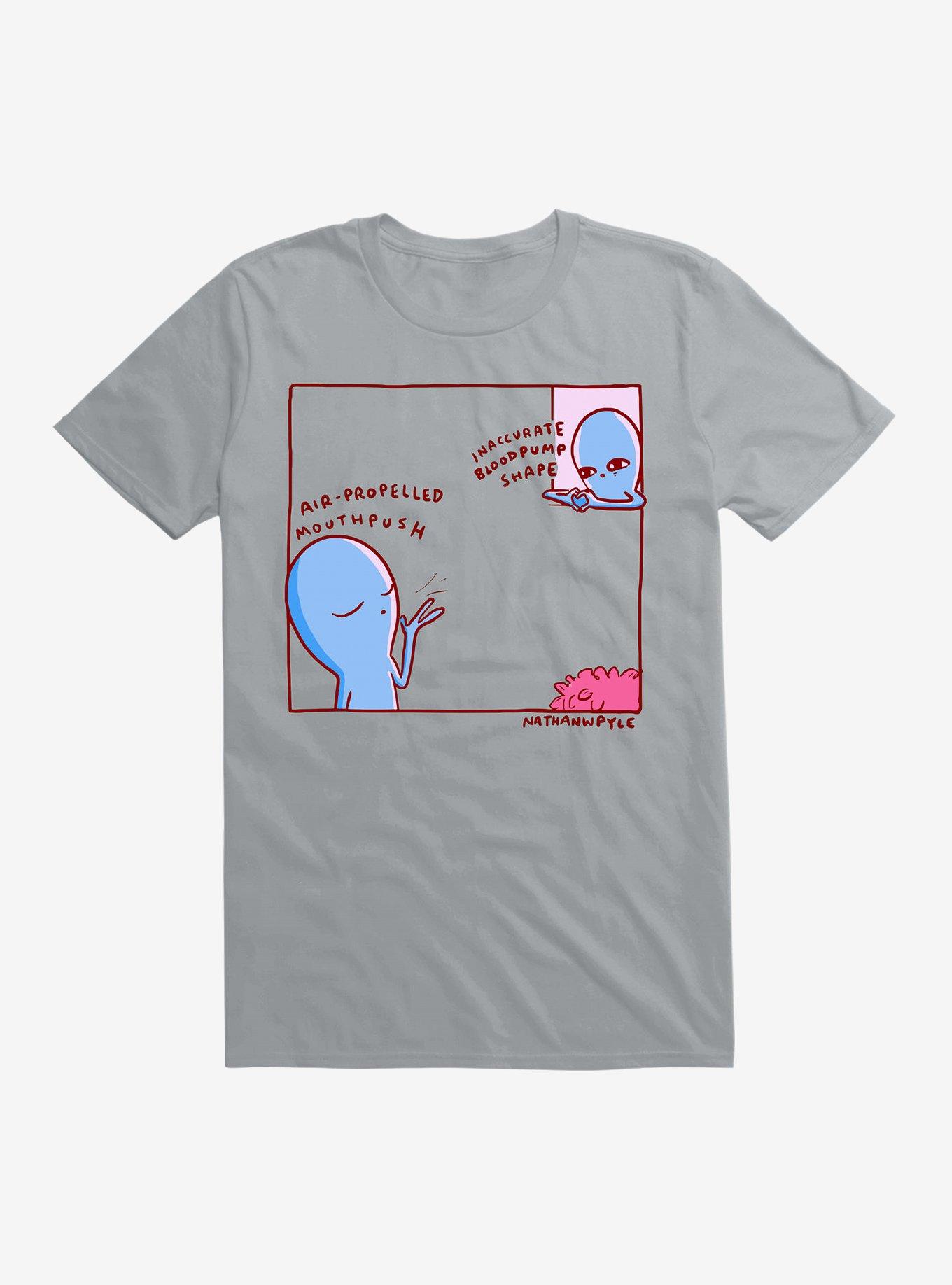 Strange Planet Mouthpush & Bloodpump T-Shirt, SILVER, hi-res