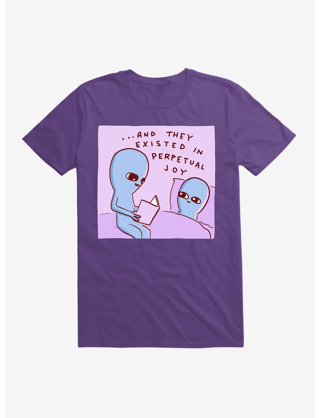 Strange Planet And They Existed In Perpetual Joy T-Shirt, PURPLE, hi-res