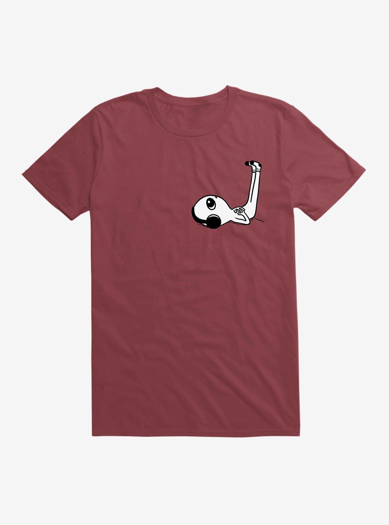 Strange Planet Headphones Limb Elevation Being Black And White T-Shirt, SCARLET, hi-res