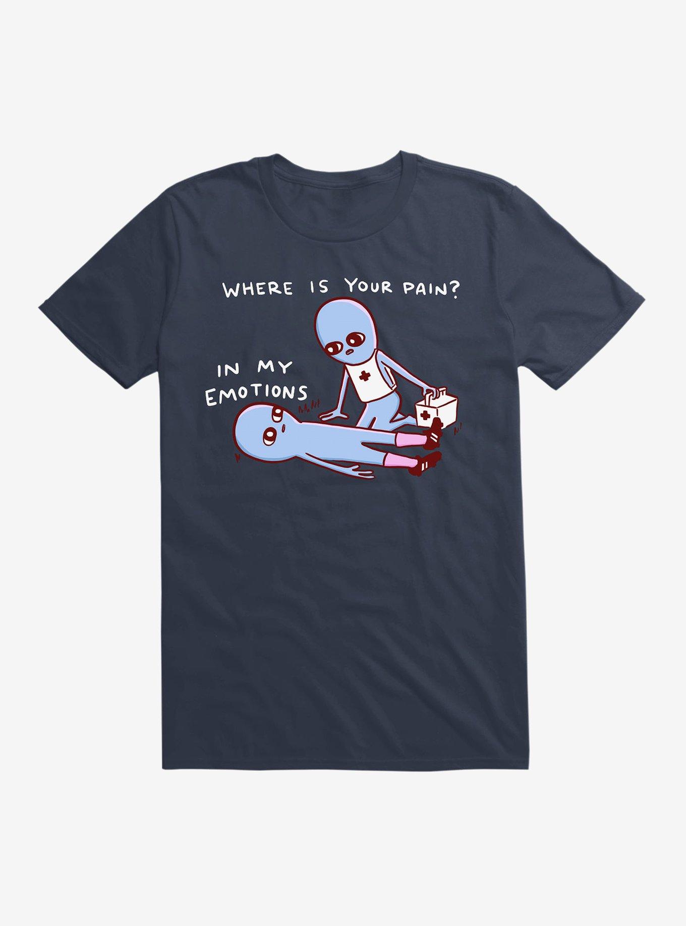 Strange Planet Where Is Your Pain? T-Shirt, NAVY, hi-res
