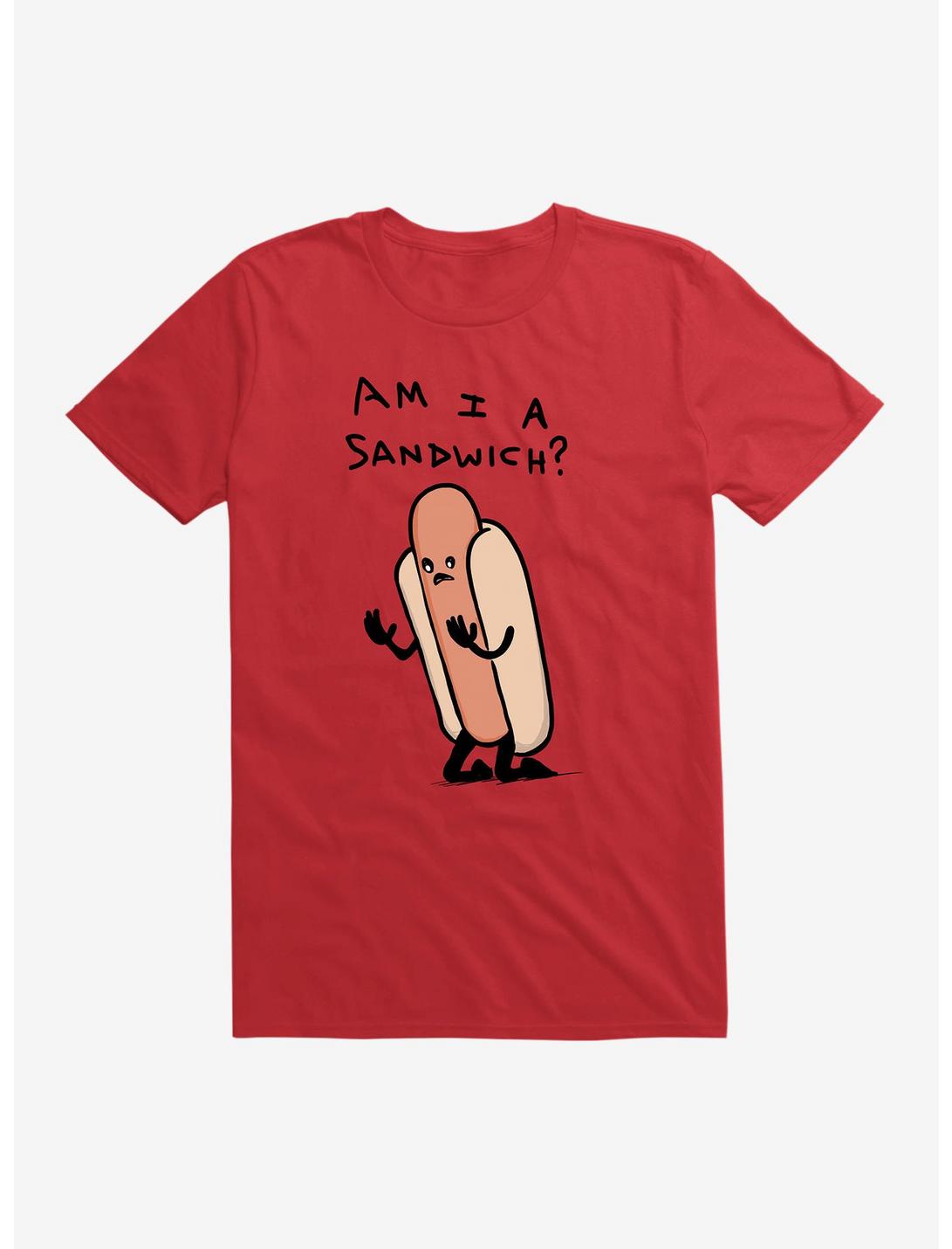 Am I A Sandwich? Dark Text T-Shirt, RED, hi-res