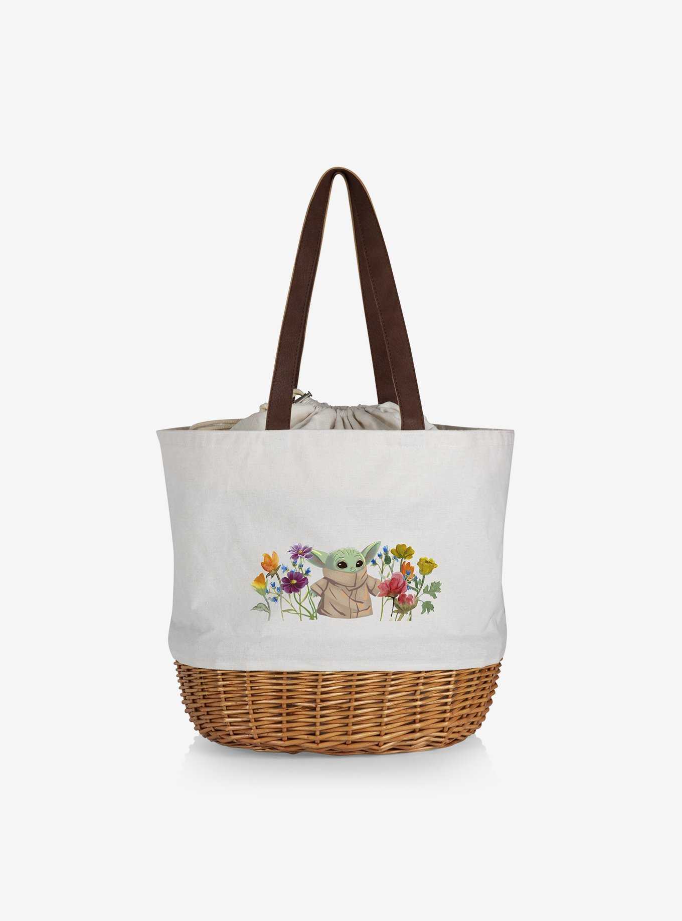 Star Wars The Mandalorian The Child Canvas Willow Basket Tote Beige, , hi-res