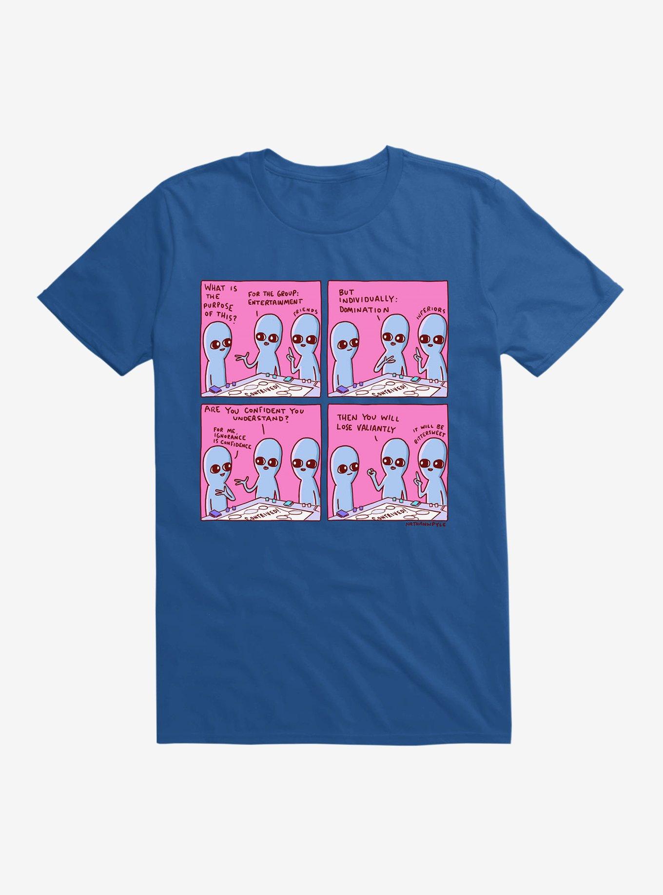Strange Planet For Me Ignorance Is Confidence T-Shirt, ROYAL, hi-res