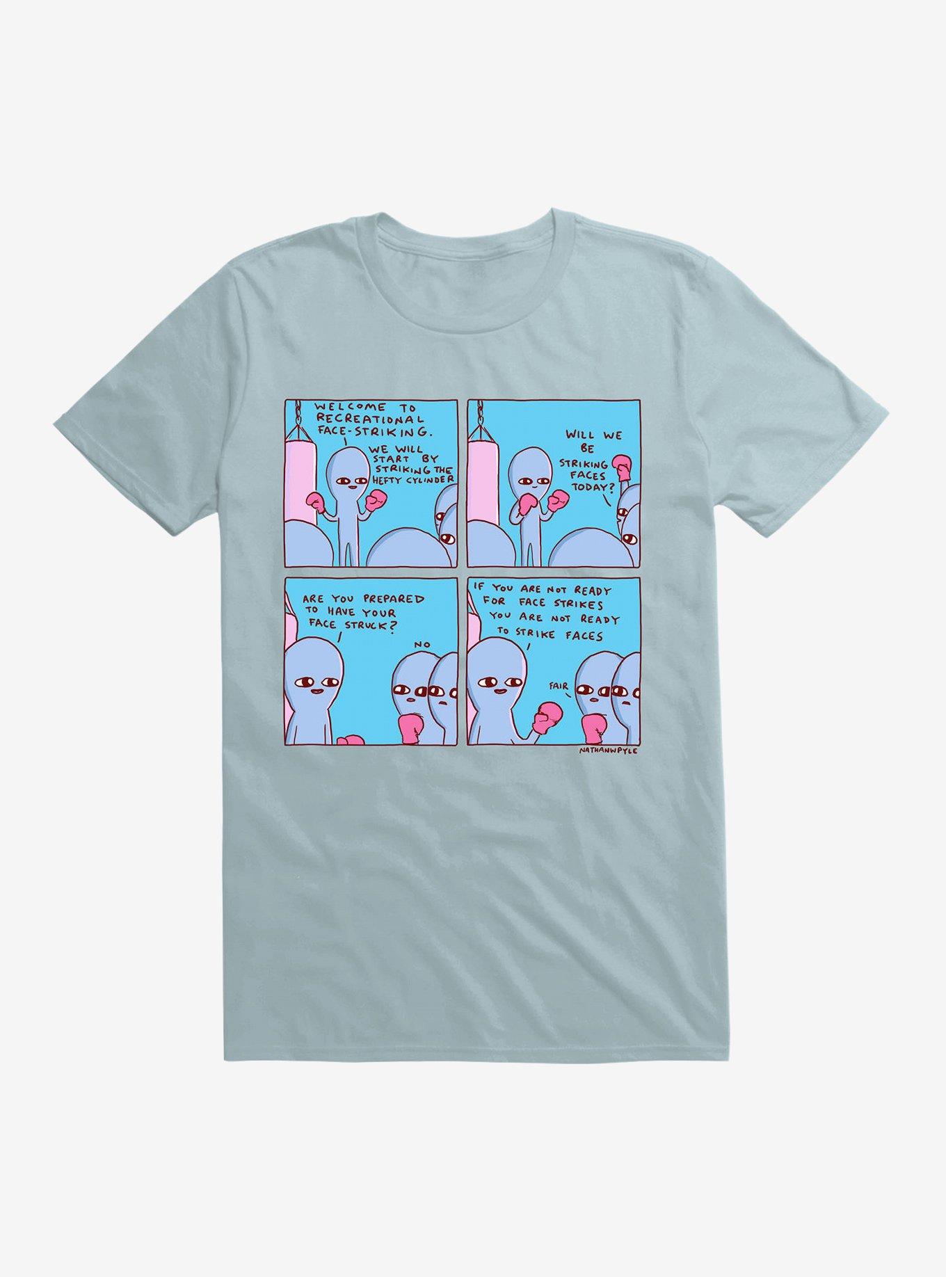 Strange Planet Will We Be Striking Faces Today? T-Shirt, LIGHT BLUE, hi-res