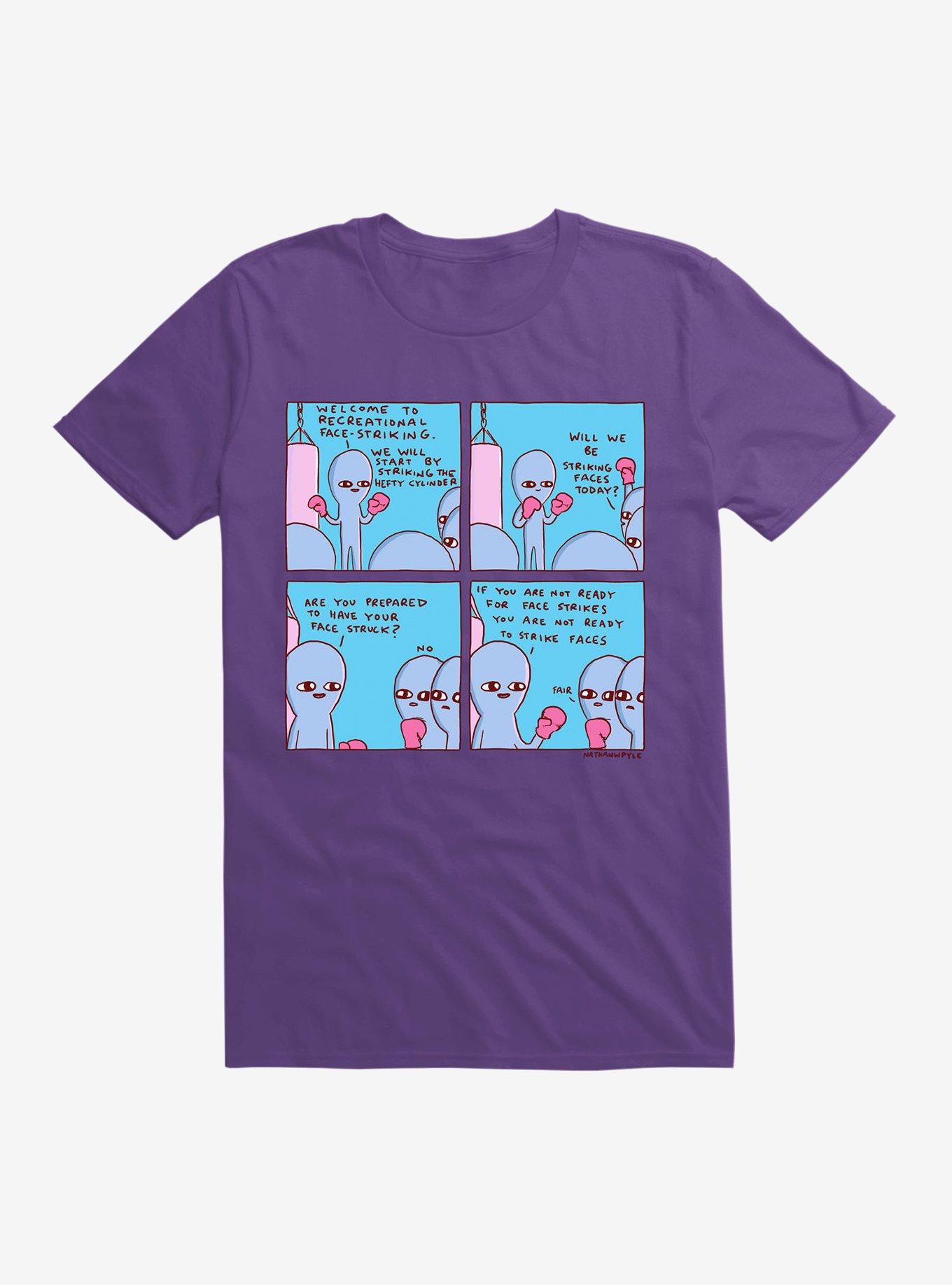 Strange Planet Will We Be Striking Faces Today? T-Shirt, PURPLE, hi-res