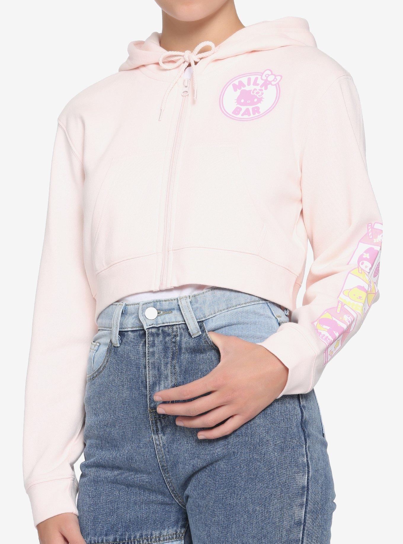 Hello Kitty Pastel Milk Bar Girls Crop Hoodie, MULTI, hi-res