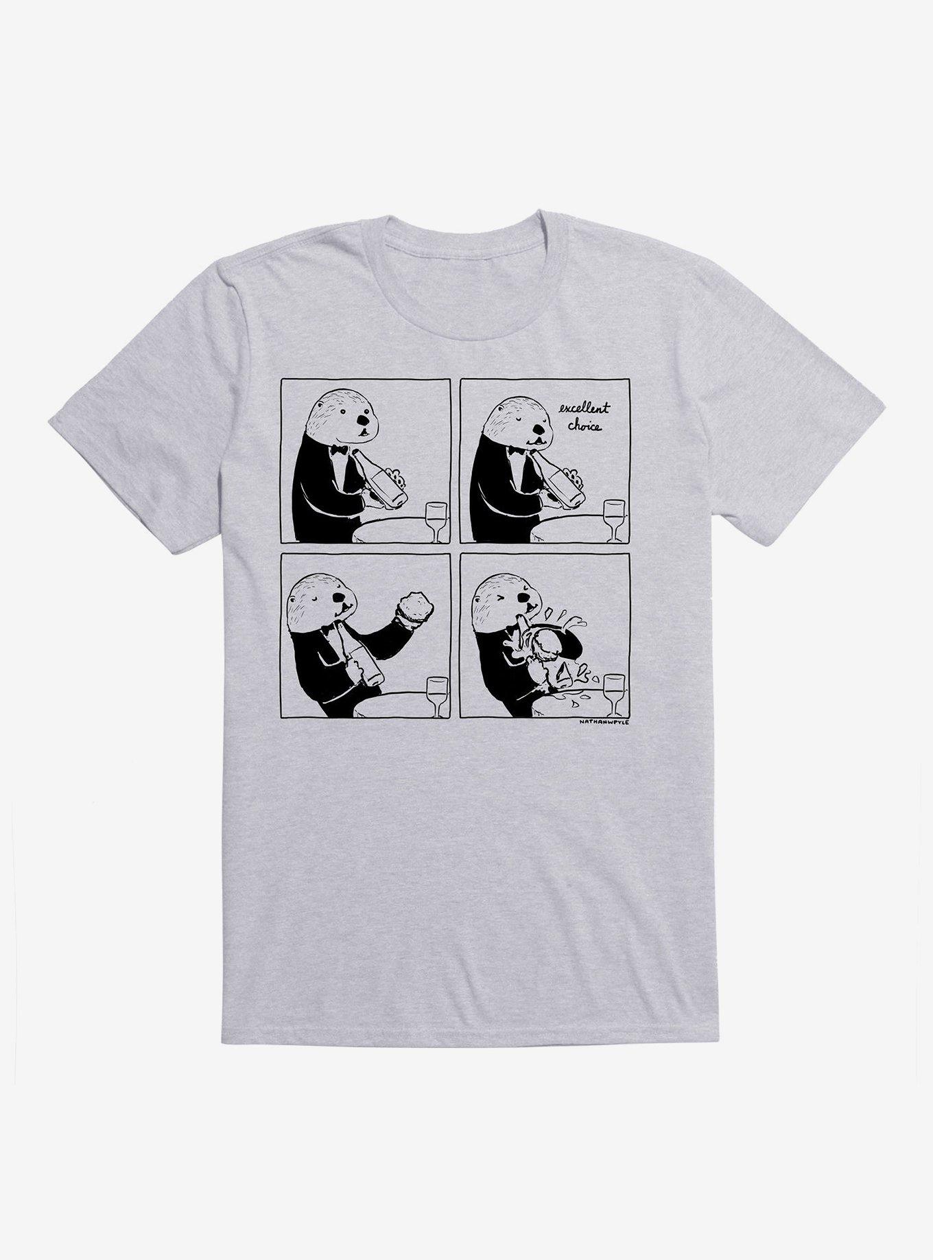 Excellent Choice Otter T-Shirt, HEATHER GREY, hi-res