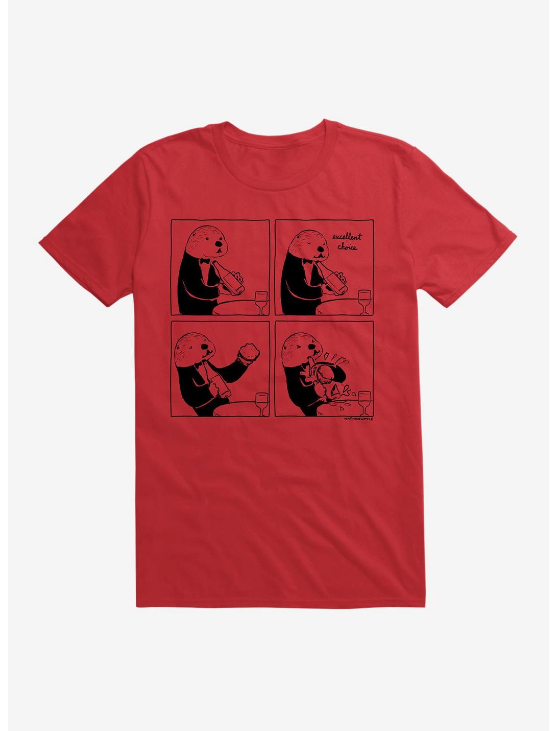 Excellent Choice Otter T-Shirt, RED, hi-res