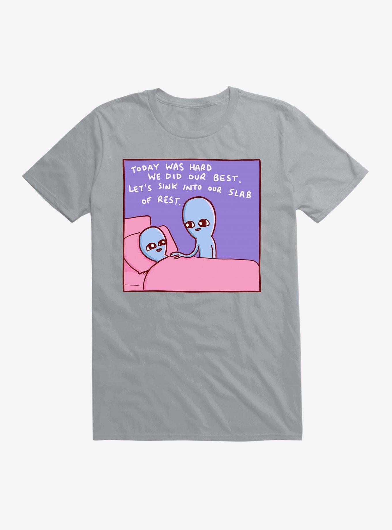 Strange Planet Today Was Hard We Did Our Best T-Shirt, SILVER, hi-res