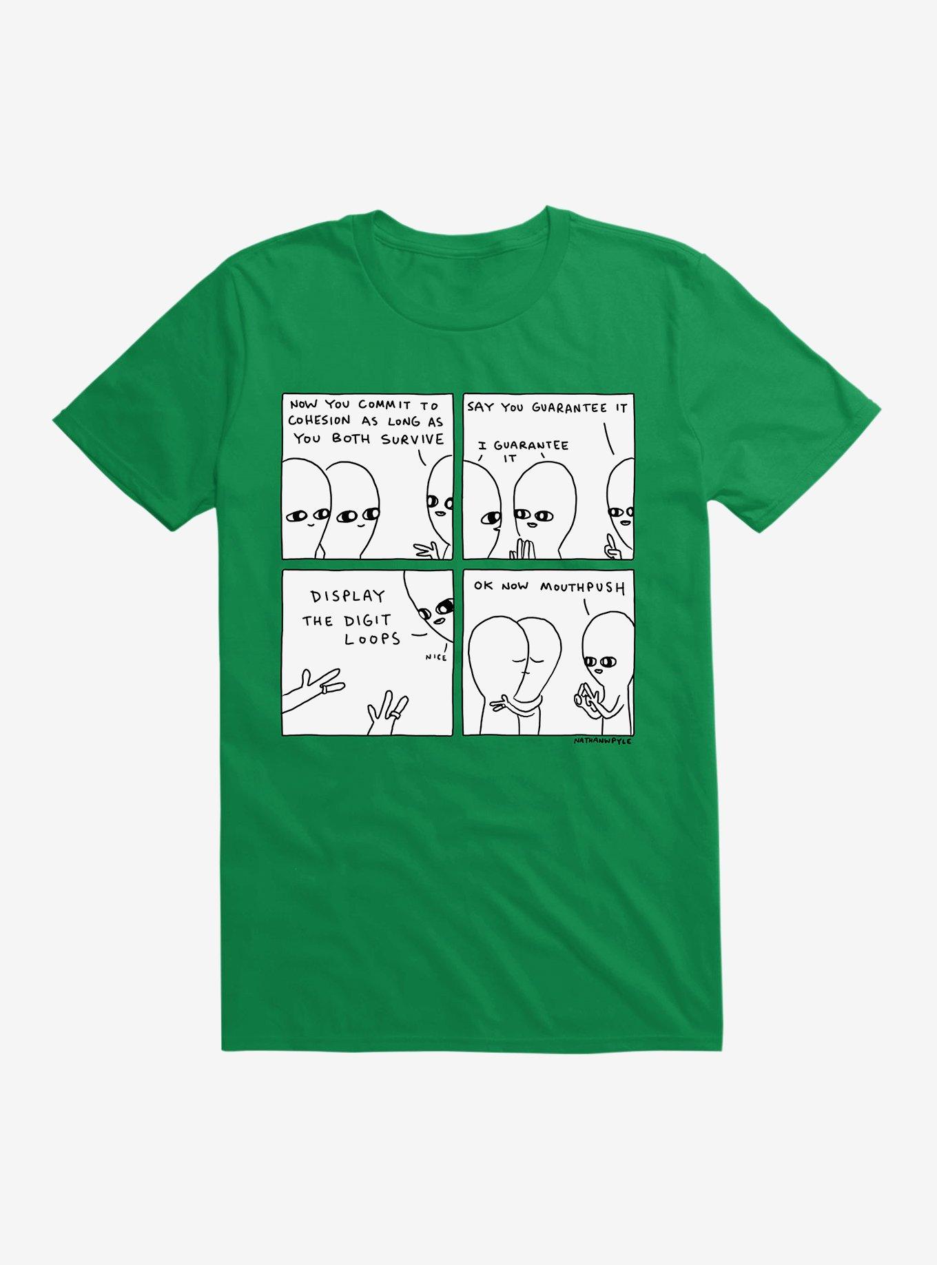 Strange Planet Black And White Commit To Cohesion T-Shirt, KELLY GREEN, hi-res