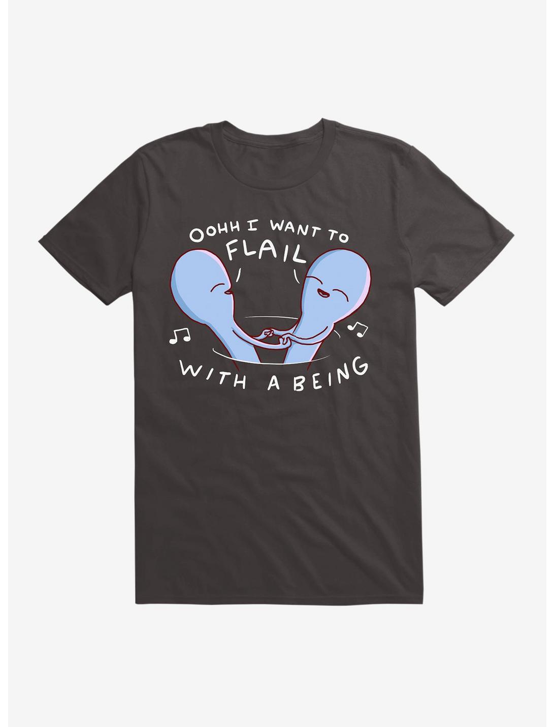 Strange Planet I Want To Flail With A Being T-Shirt, BLACK, hi-res
